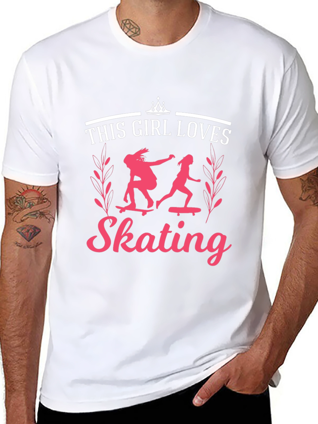 Black Girl Loves Skating Tee - Cool Skater T-Shirt view 8