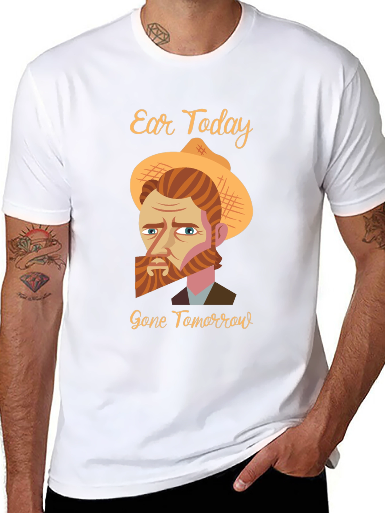 Black Ear Today Gone Tomorrow T-Shirt - Van Gogh Funny Tee view 8