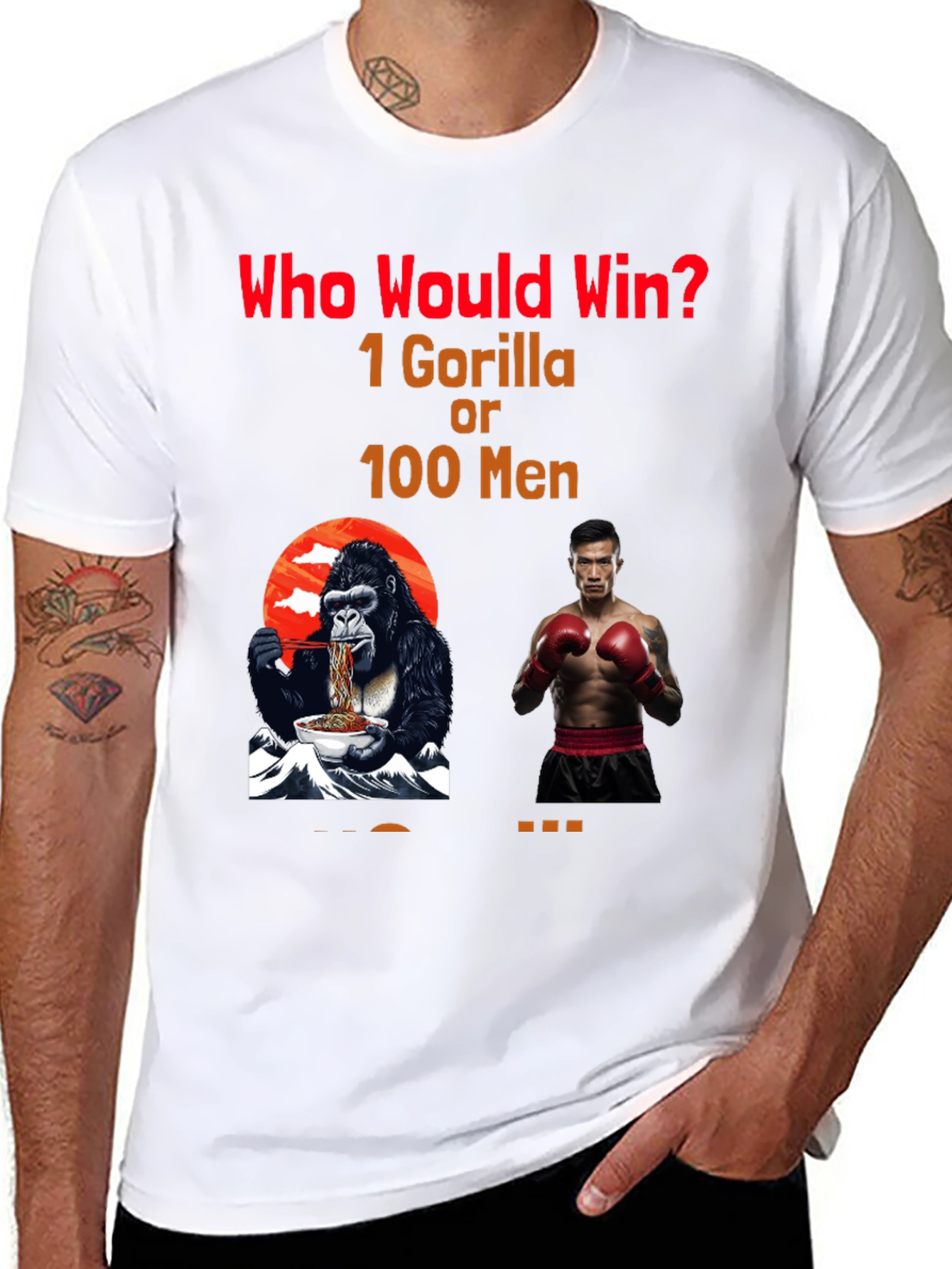 Black Gorilla vs Men Graphic T-Shirt view 8