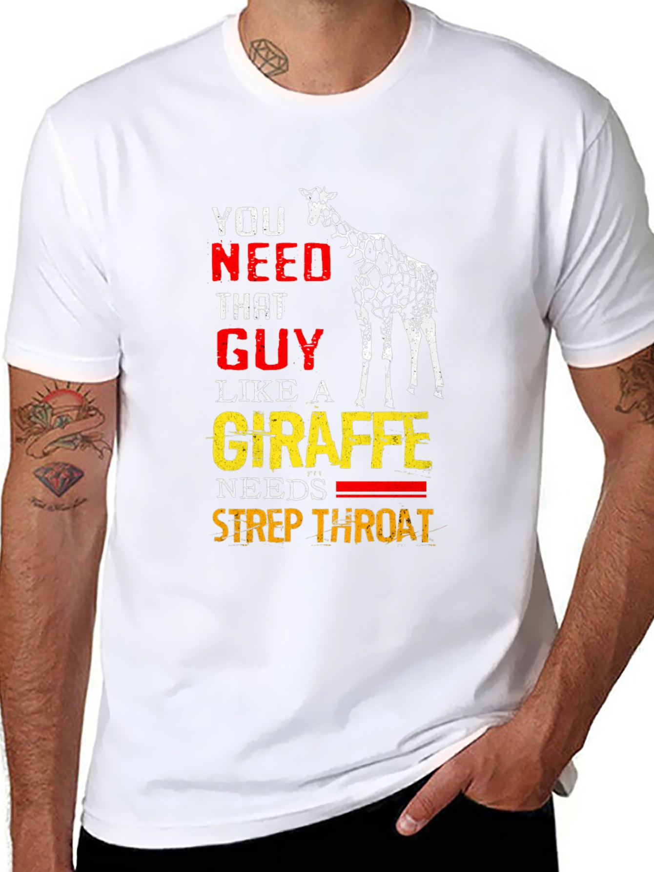 Black Giraffe Strep Throat Graphic T-Shirt view 8
