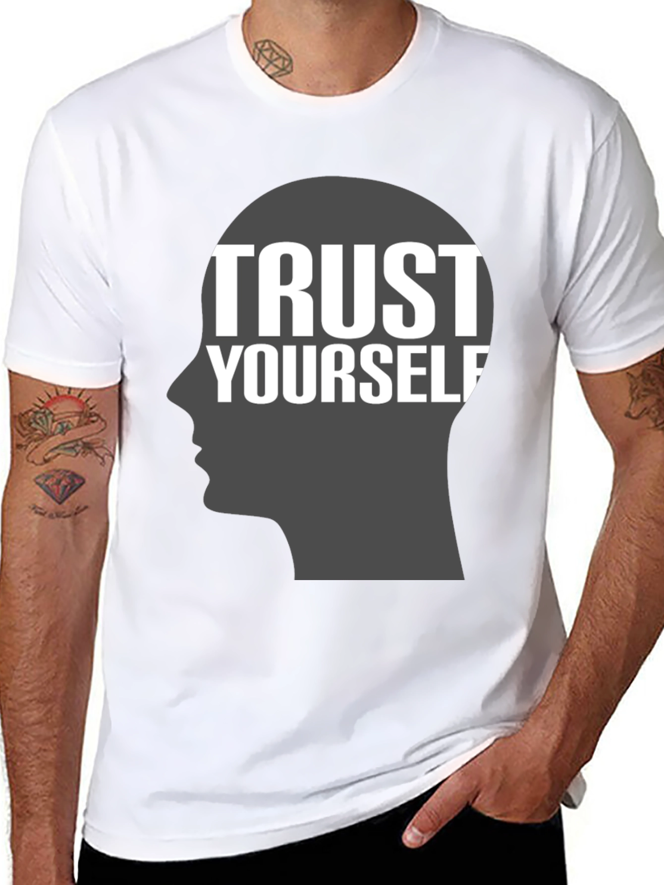 Black Trust Yourself Graphic T-Shirt - Motivational Tee view 8