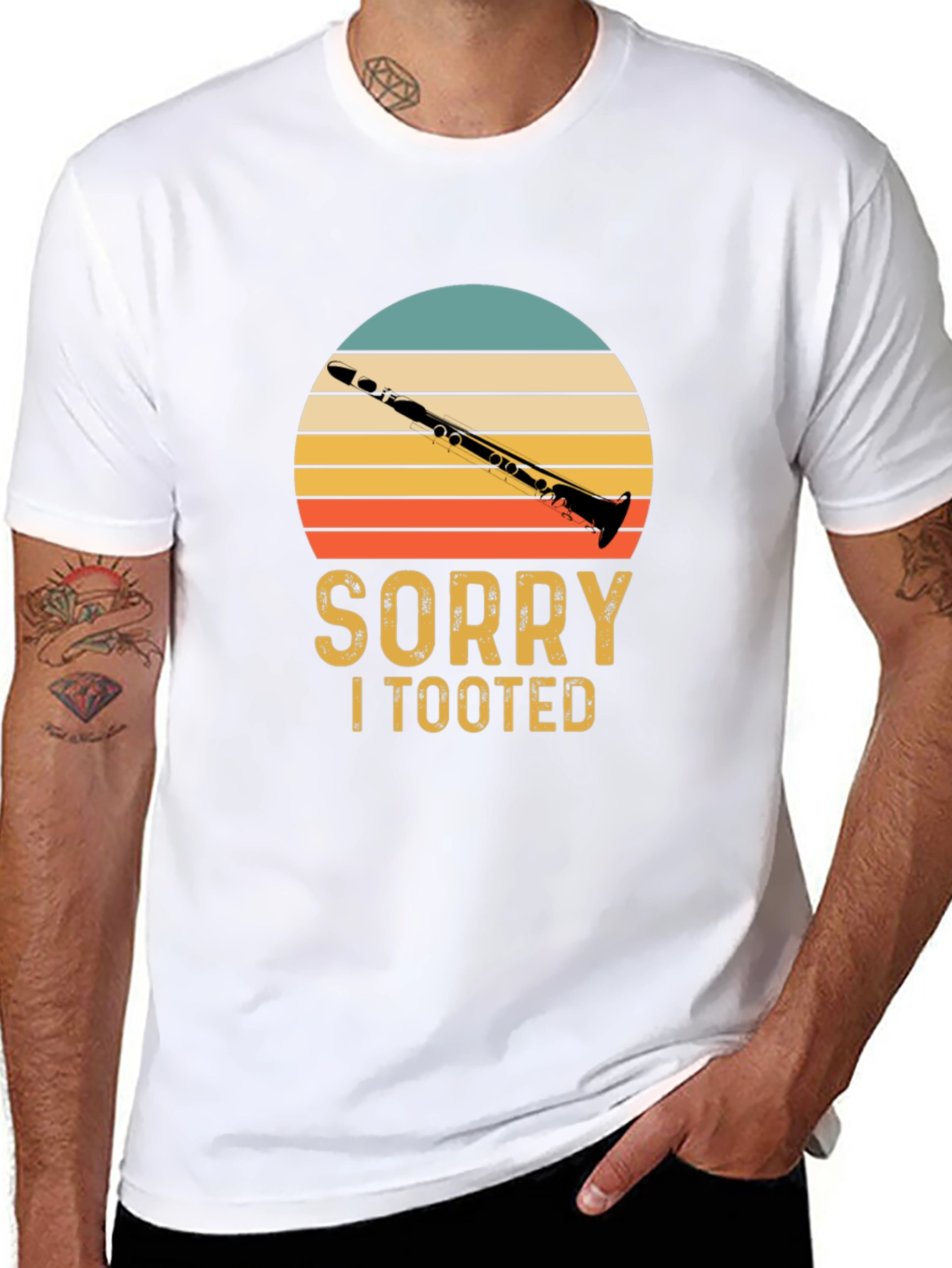 Black Sorry I Tooted Clarinet T-Shirt view 8