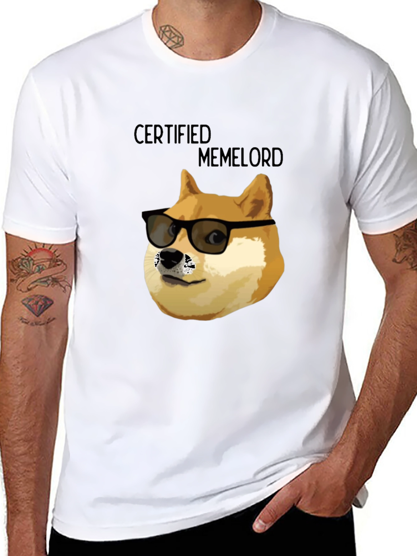 Black Certified Memelord Doge T-Shirt view 8