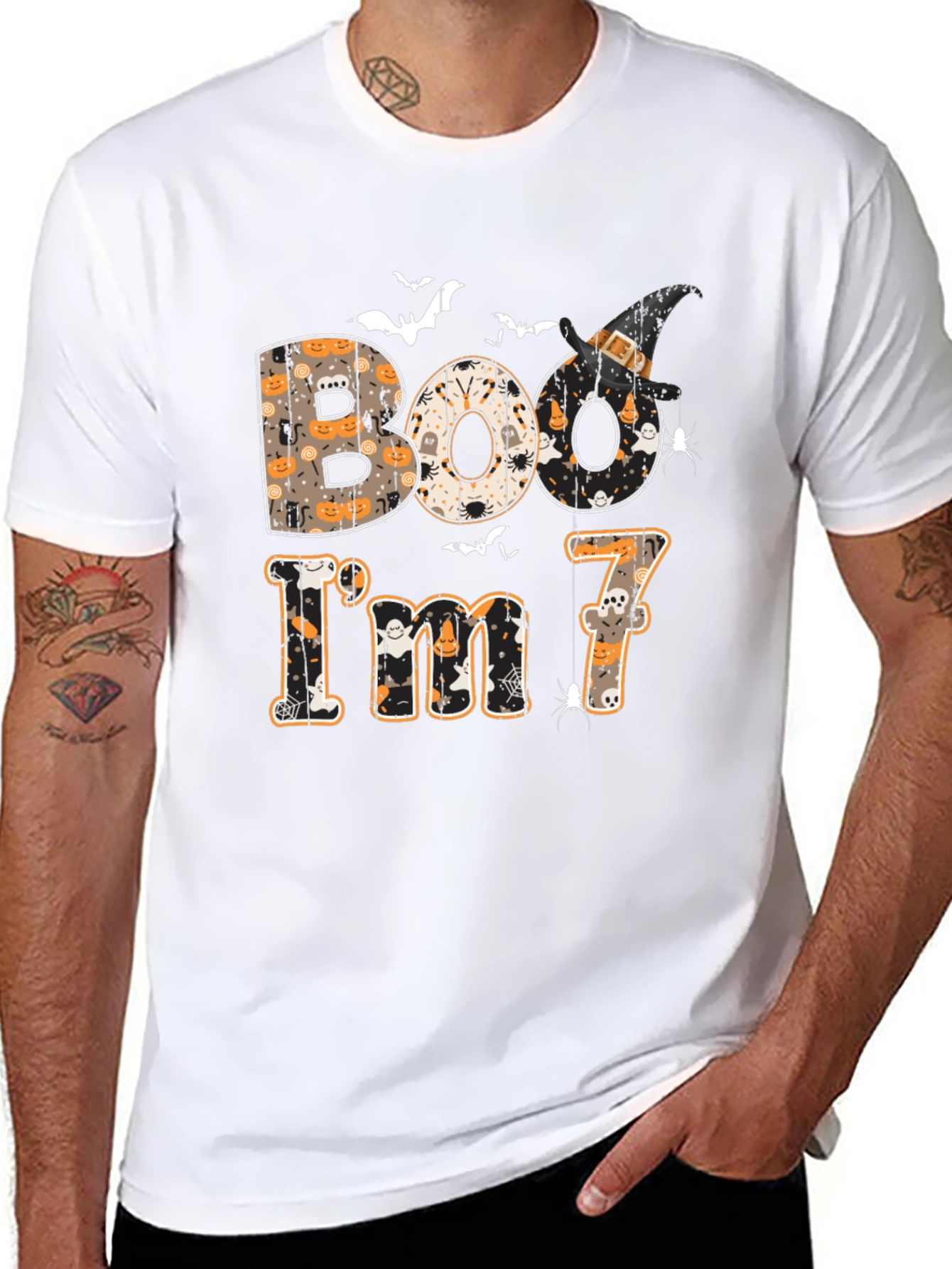 Boo I'm 7 Halloween Kids T-Shirt - 8