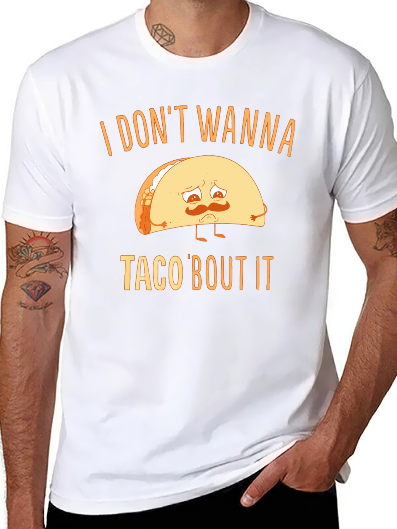 Black Sad Taco T-Shirt - I Don't Wanna Taco 'Bout It Graphic Tee view 8