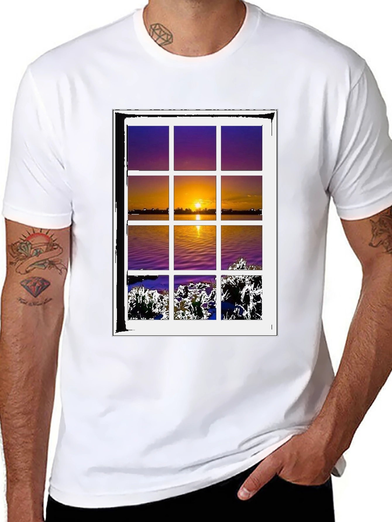Black Sunset Window T-Shirt - Nature Lover's Tee view 8