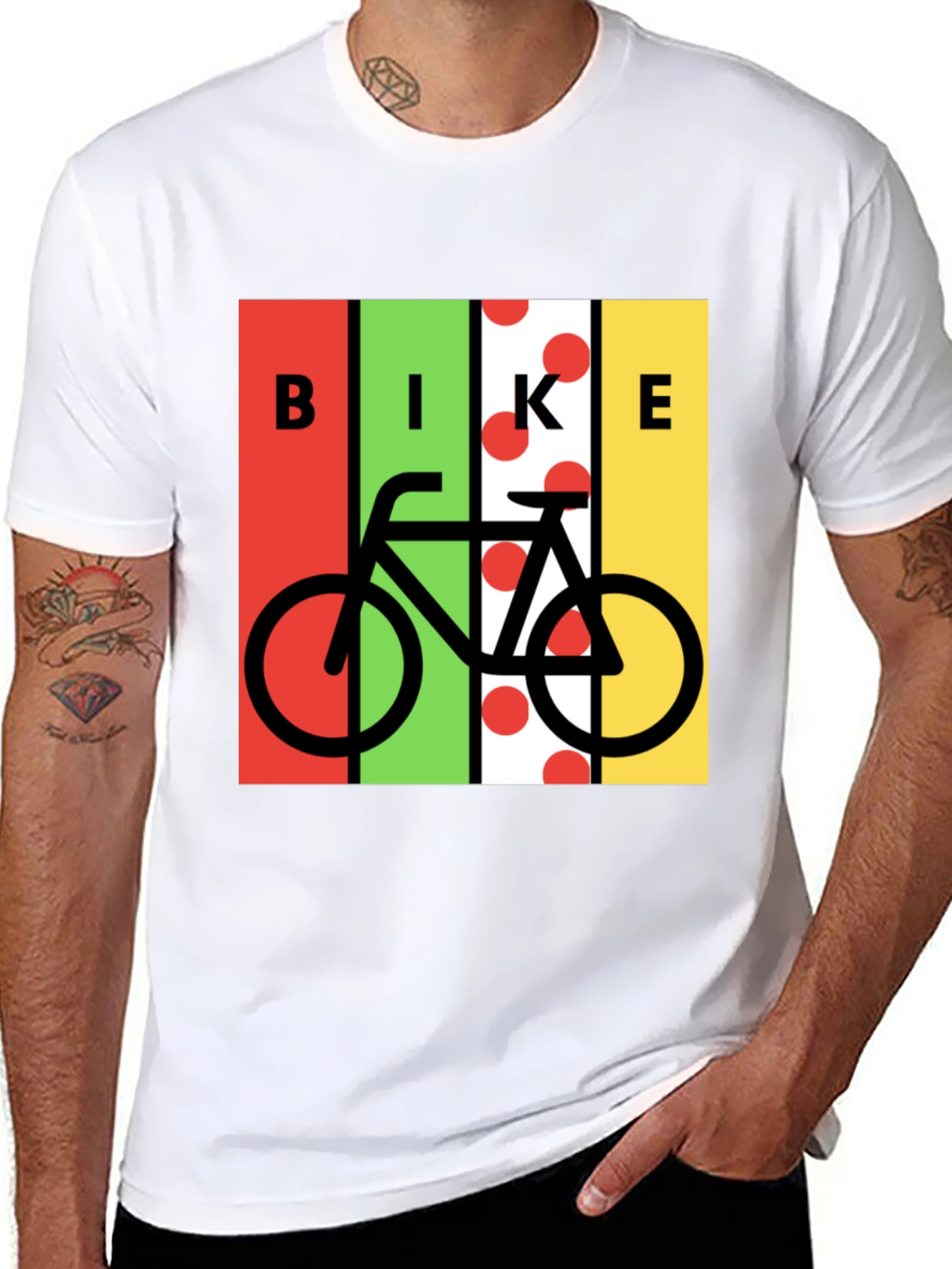 Black Bike Graphic Tee - Black Cotton Blend view 8