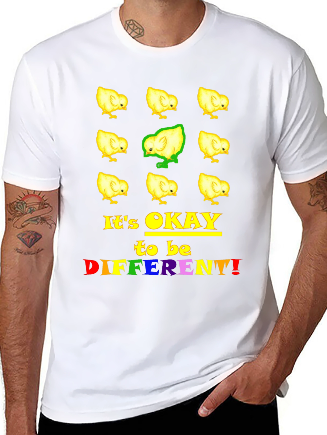 Black Be Different Chick T-Shirt view 8