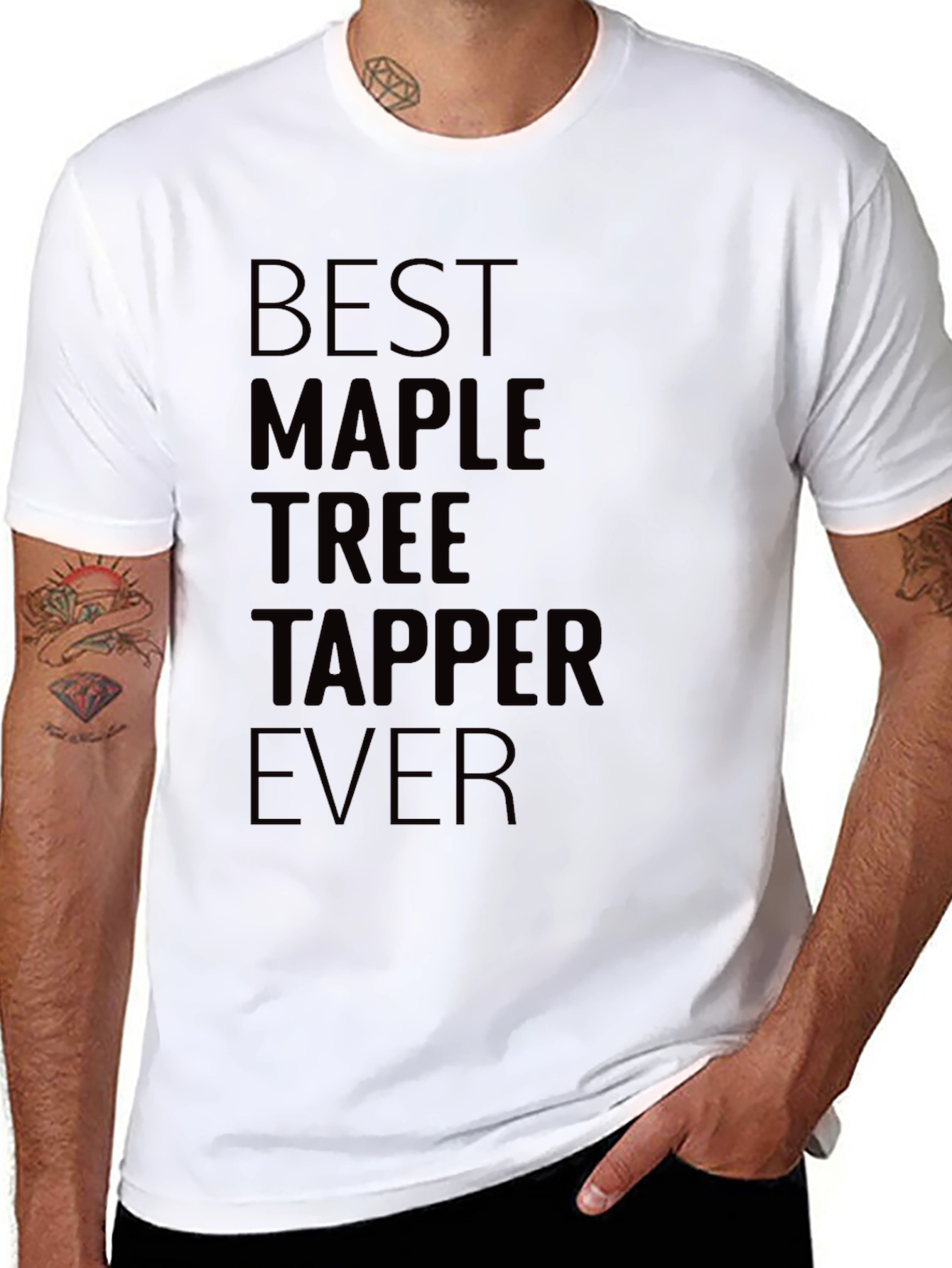 Black Best Maple Tree Tapper Ever Graphic T-Shirt view 8