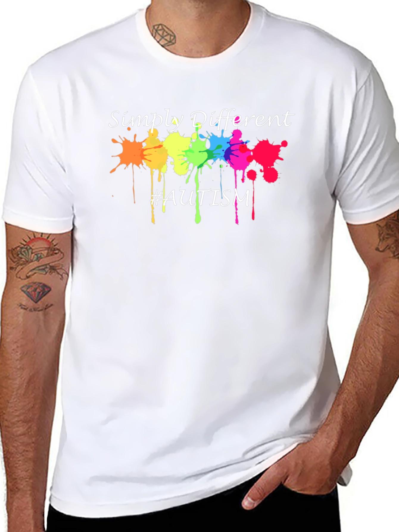 Black Simply Different Autism Awareness T-Shirt view 8