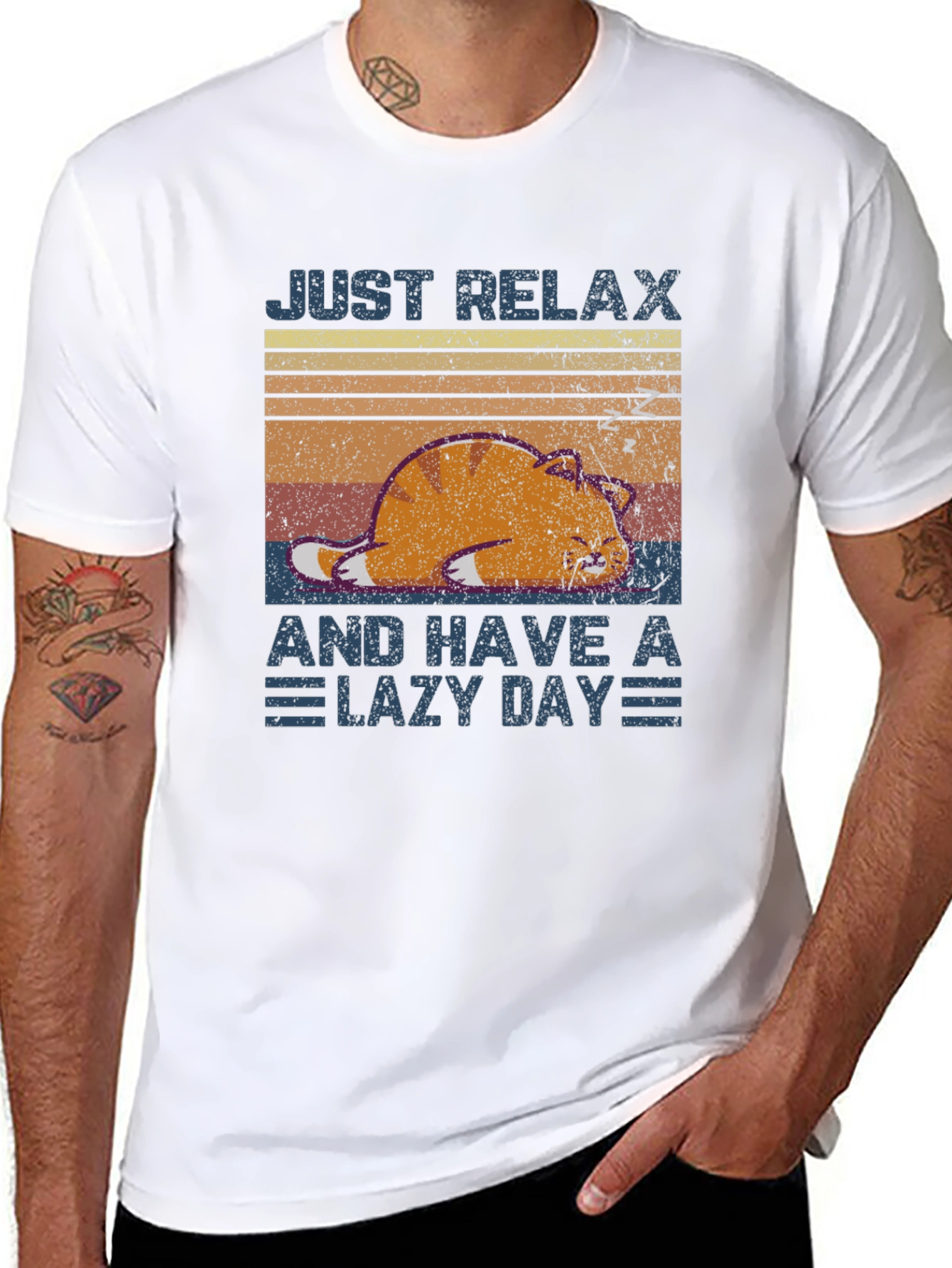Black Just Relax Lazy Day T-Shirt view 8