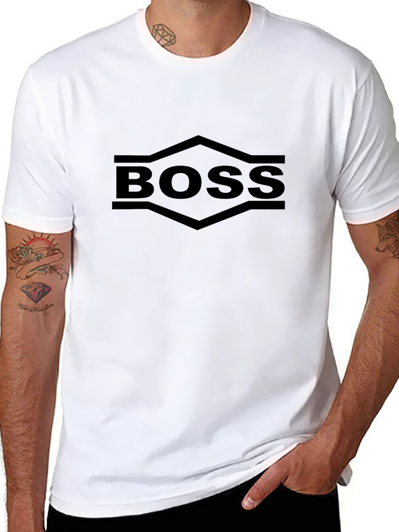 Black BOSS Graphic Black T-Shirt for Men view 8