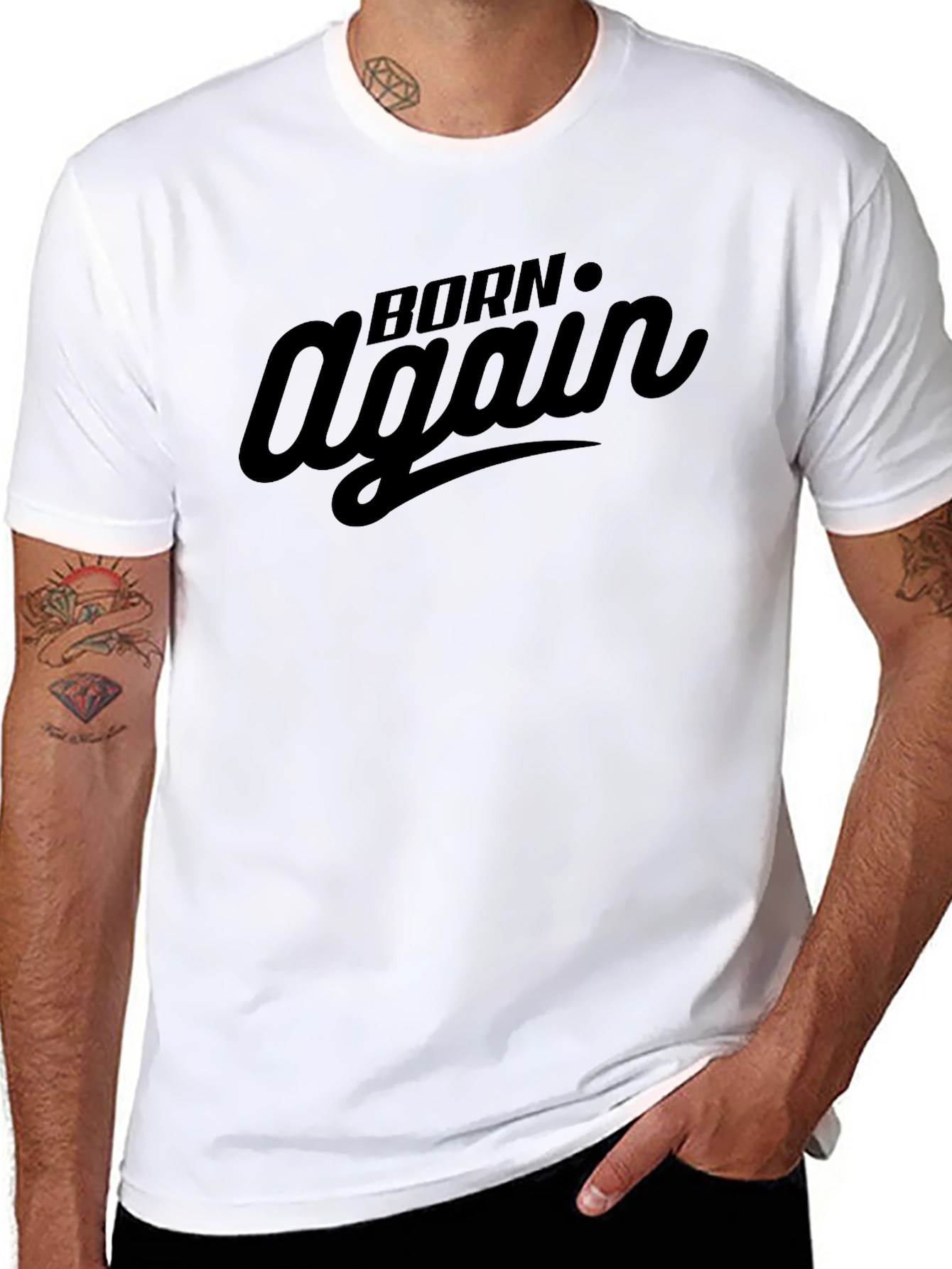 Black Born Again Graphic Tee - Classic Black T-Shirt view 8