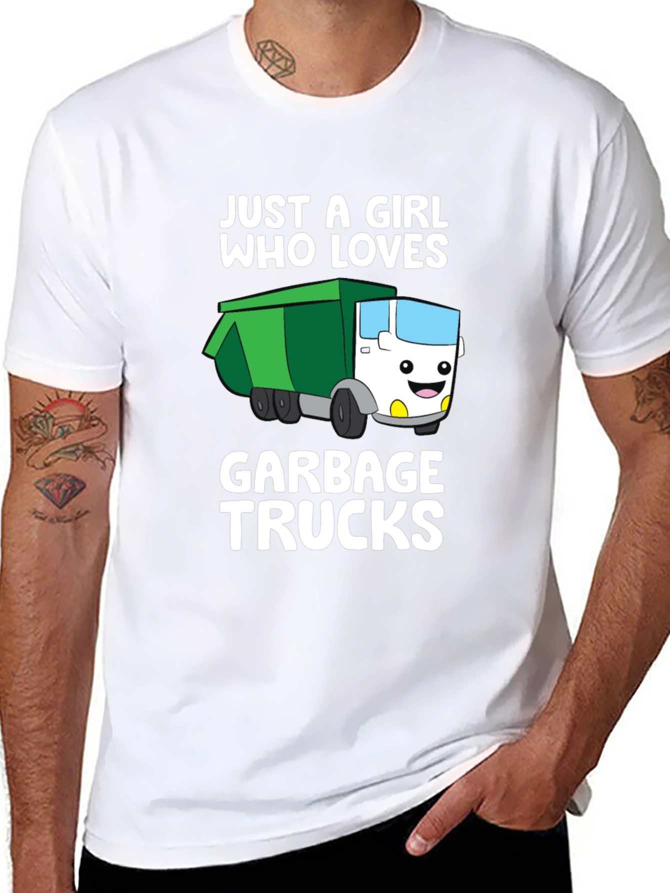 Black Girl Who Loves Garbage Trucks T-Shirt view 8