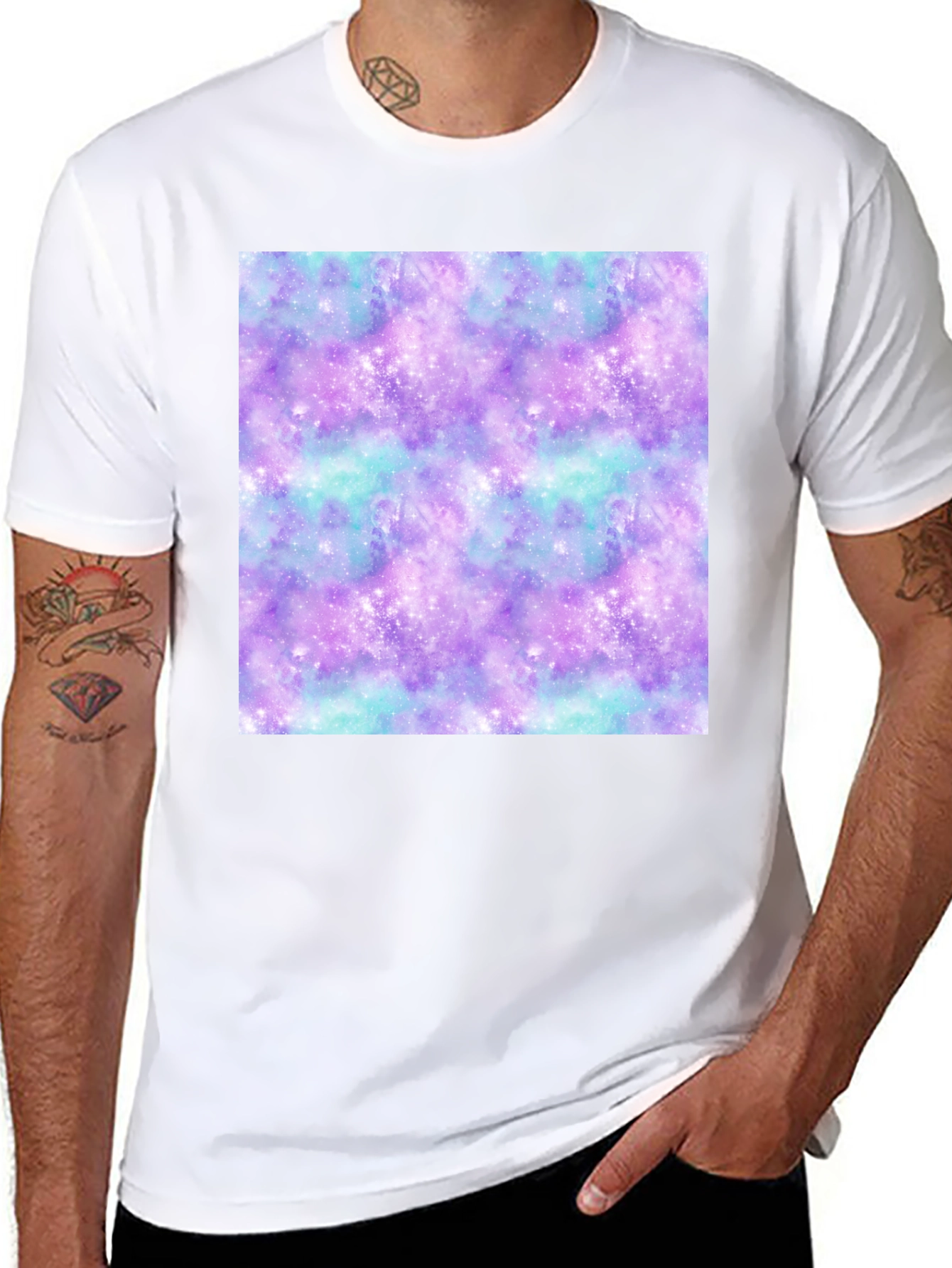 Black Galaxy Print Tee - Stylish & Comfortable view 8