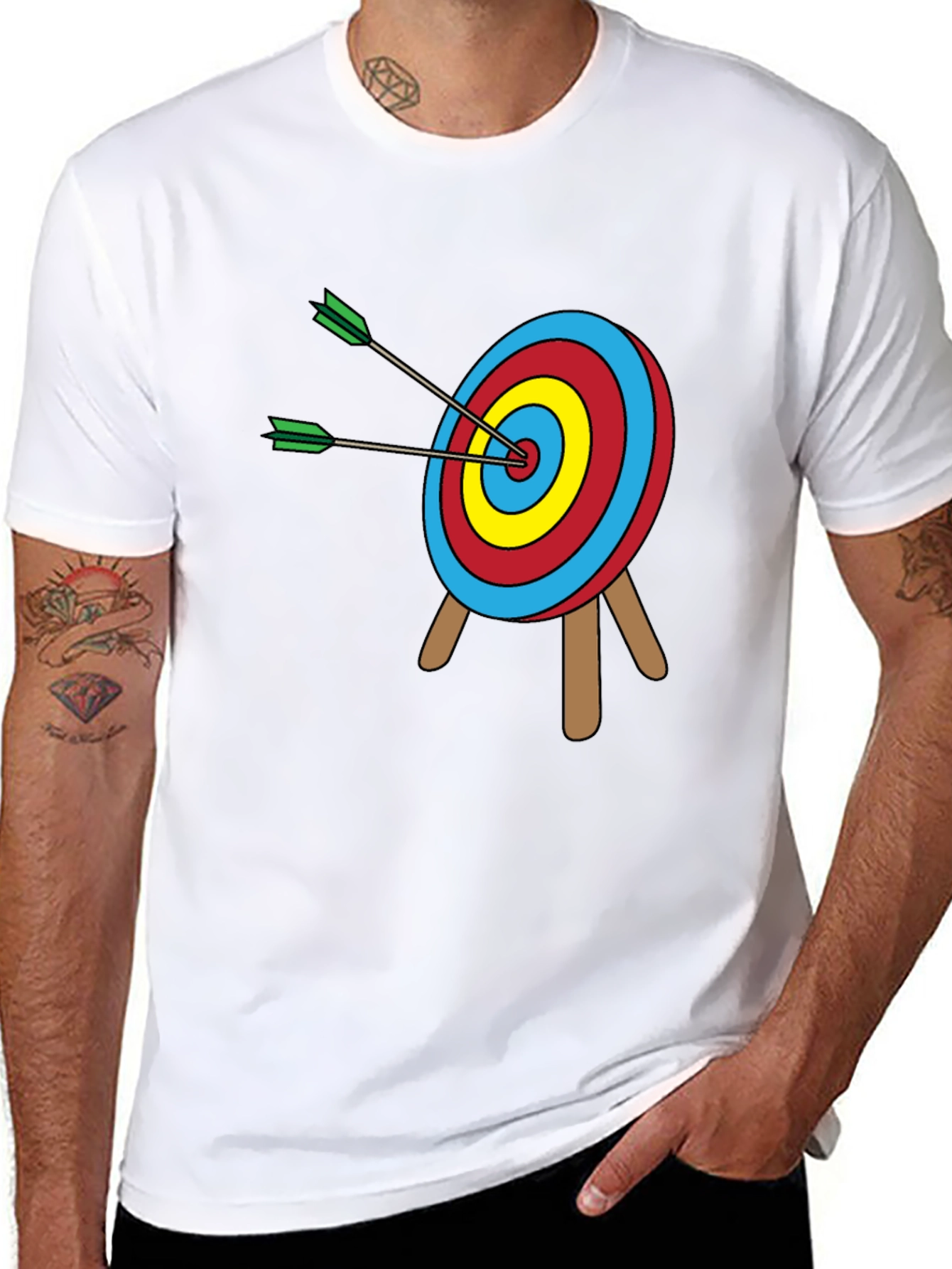 Black Archery Target T-Shirt: Bullseye Design view 8