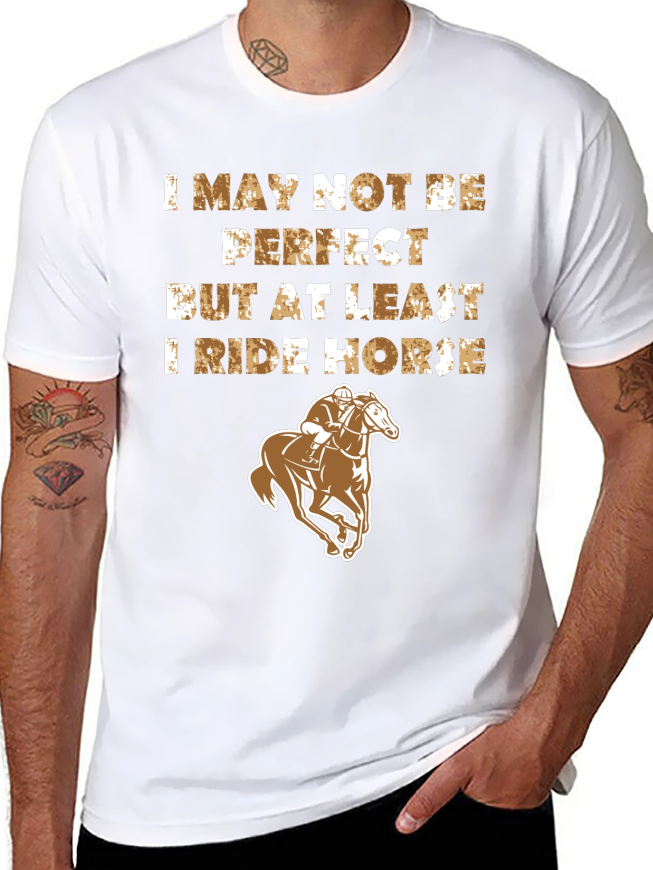 Black I Ride Horse Graphic Print Tee view 8