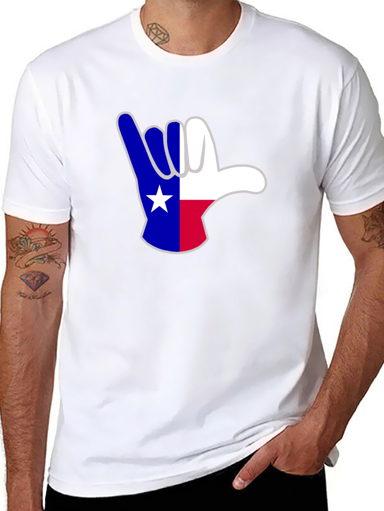 Black Texas Shaka Hand Sign T-Shirt view 8