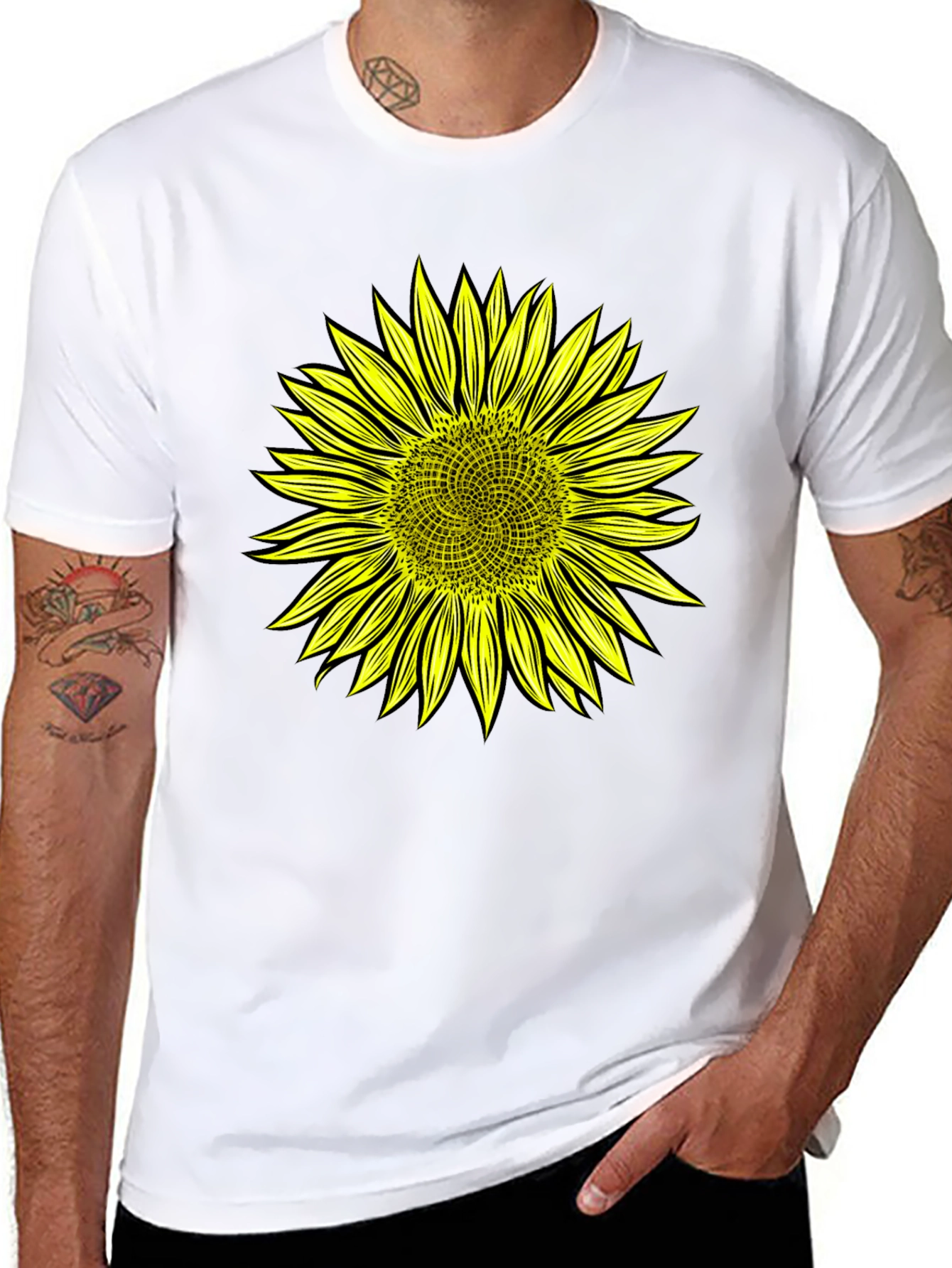 Black Sunflower Graphic Black T-Shirt view 8