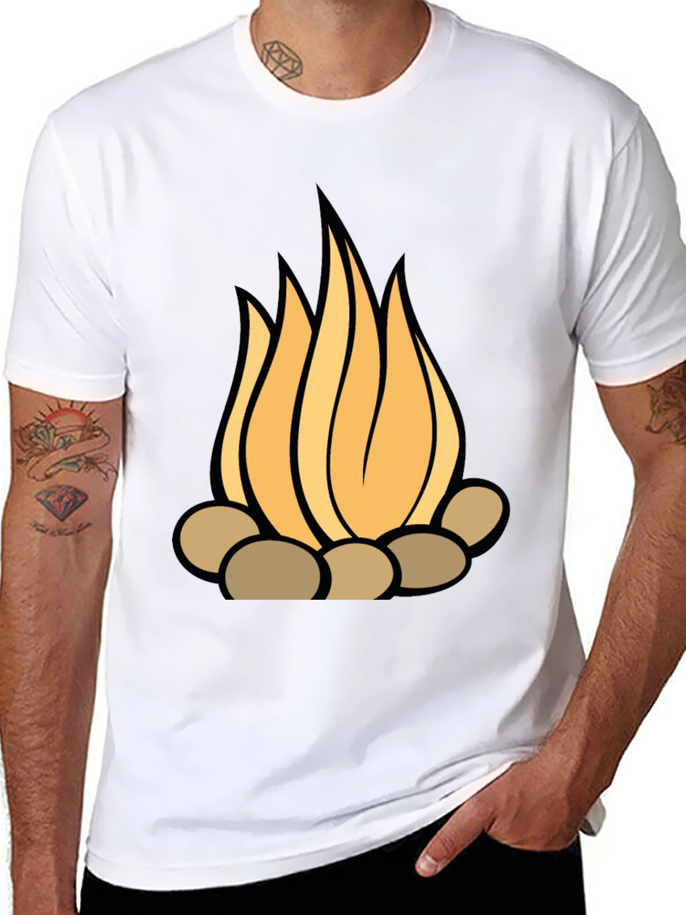 Black Campfire Graphic Tee - Stylish Black T-Shirt view 8