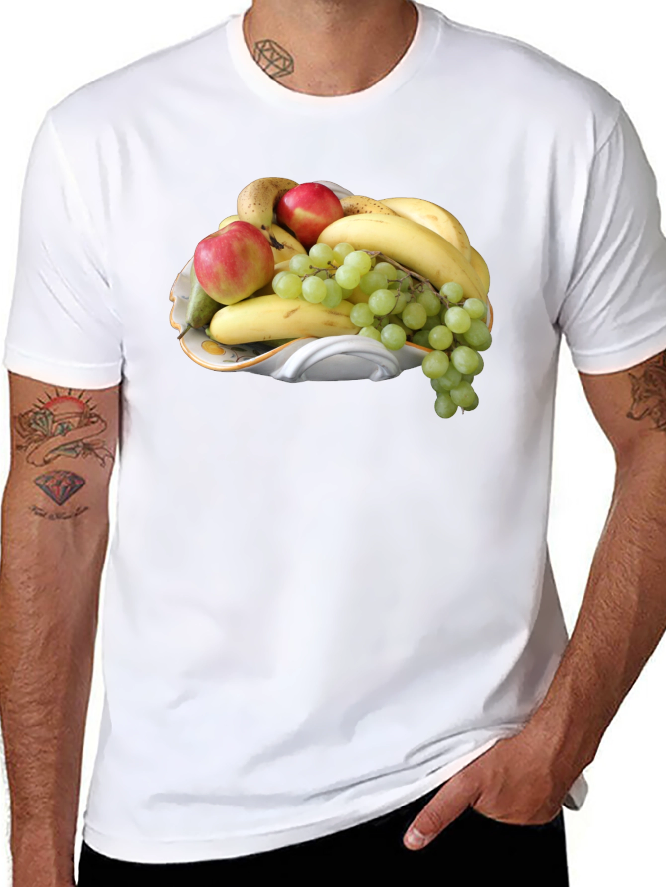 Black Fruit Bowl Graphic T-Shirt - Casual Wear view 8