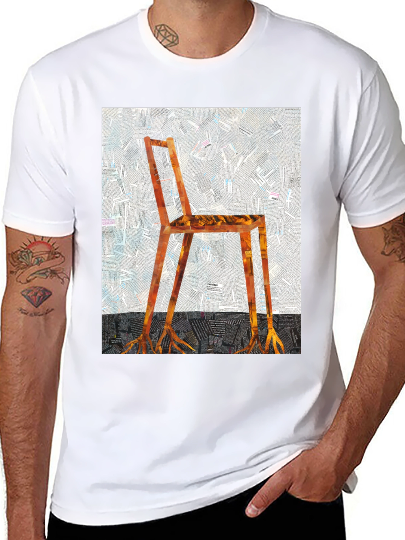 Black Artistic Chair Graphic Tee - Unique Design, Comfortable Fit view 8
