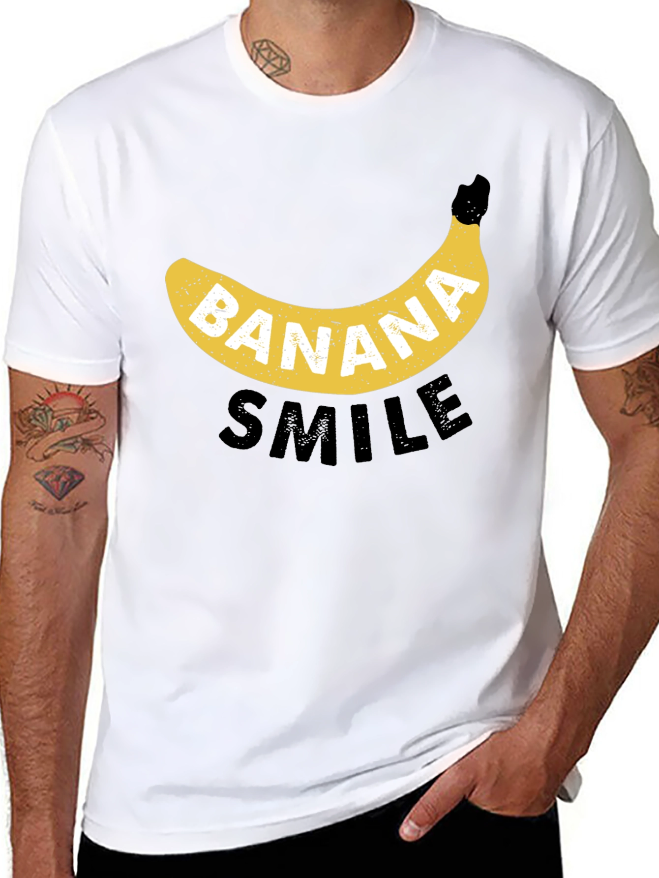 Black Banana Smile Black Graphic Tee view 8