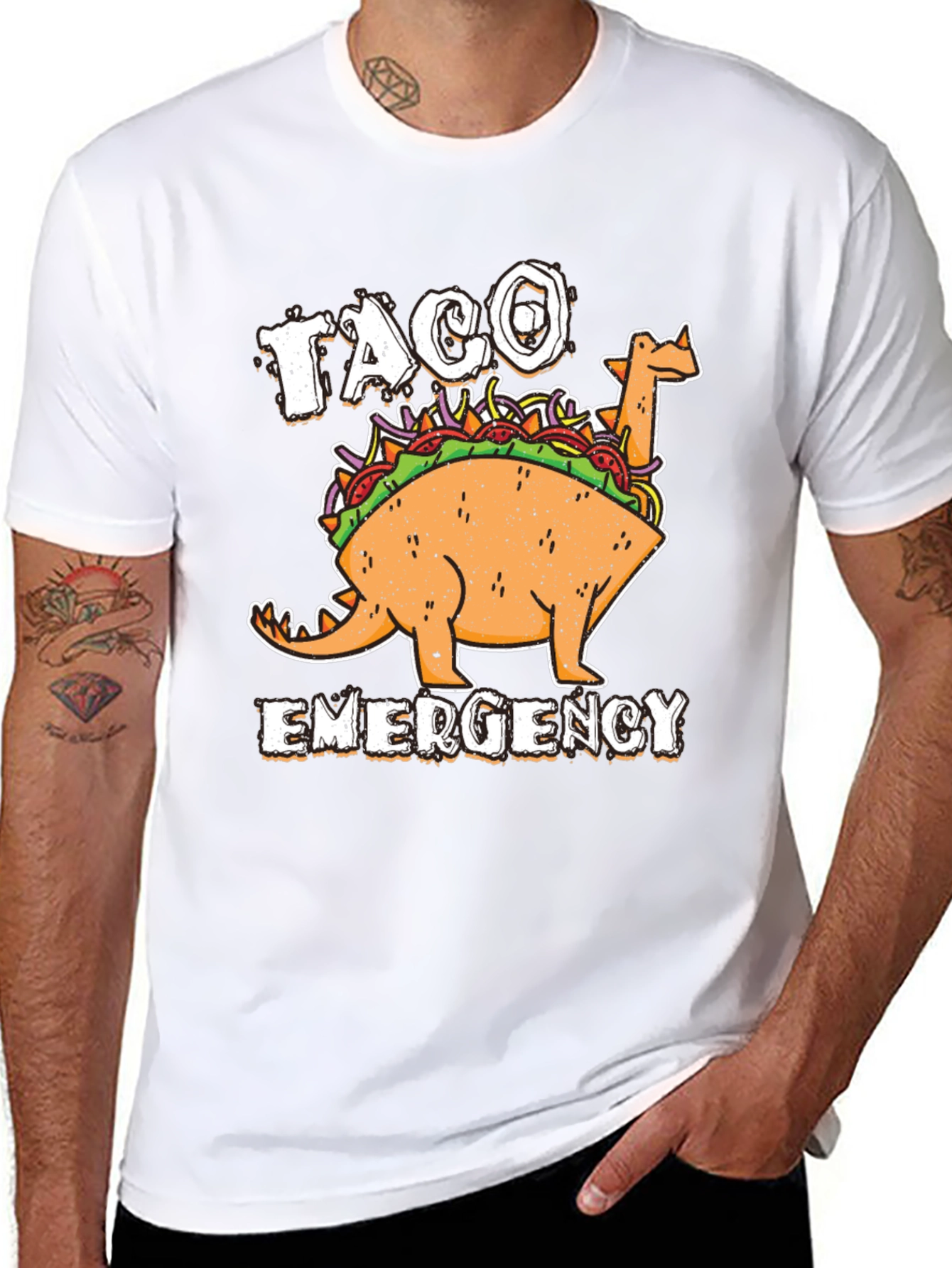 Black Taco Emergency T-Shirt - Novelty Foodie Tee view 8