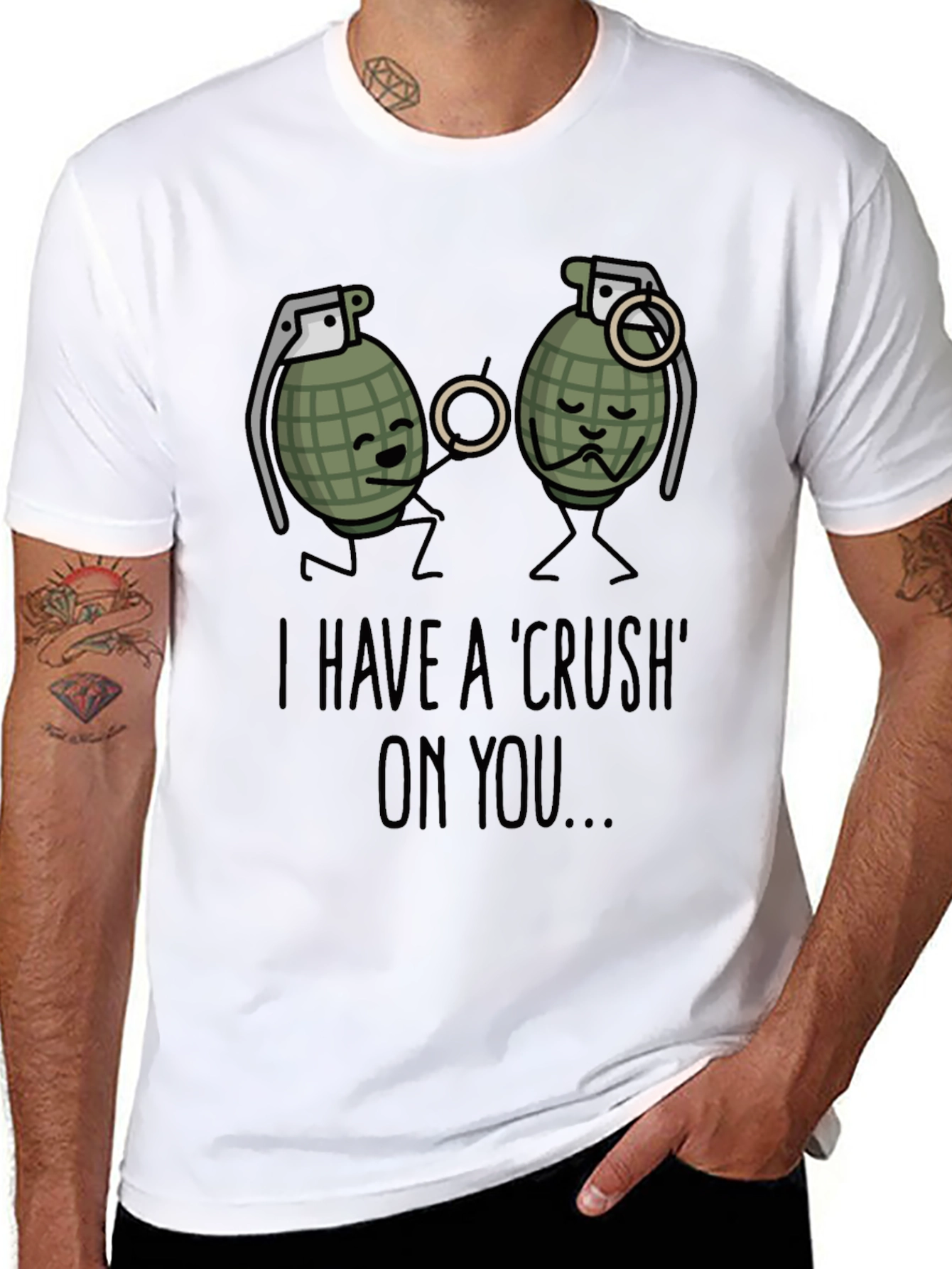 Black I Have A Crush On You T-Shirt Funny Grenade view 8