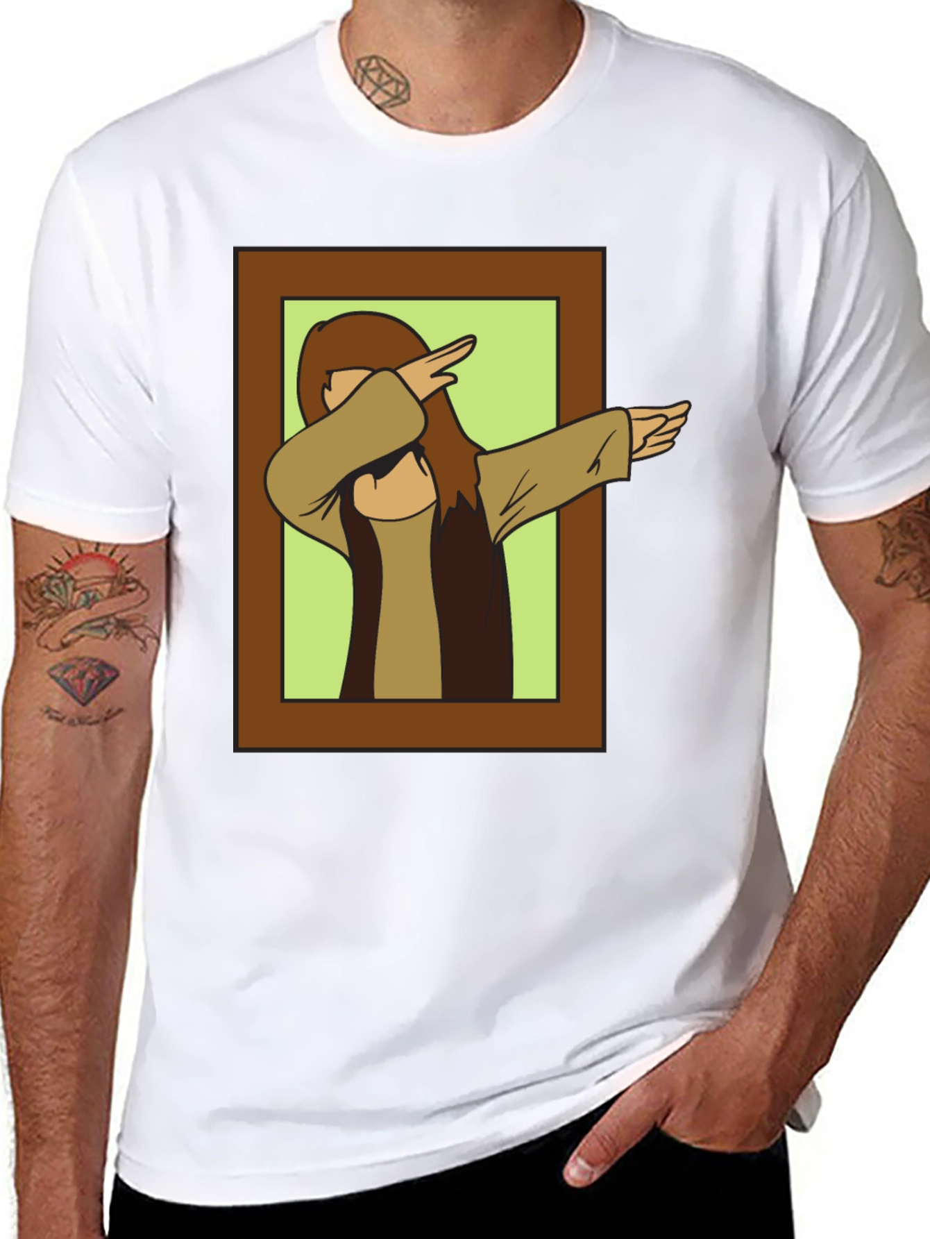 Black Dabbing Jesus Graphic Tee - Novelty Black T-Shirt view 8