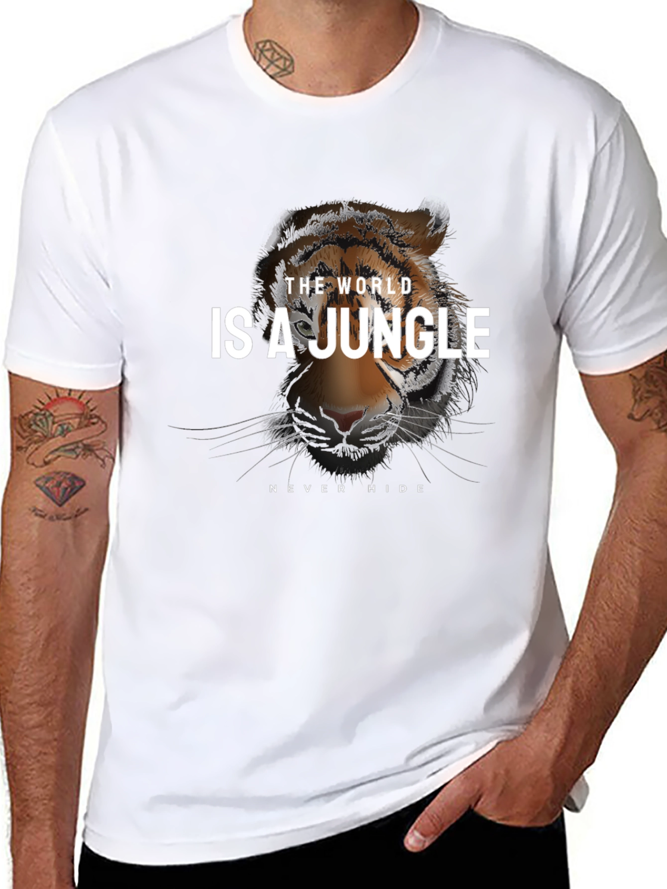 Black The World is a Jungle Graphic T-Shirt - Black view 8