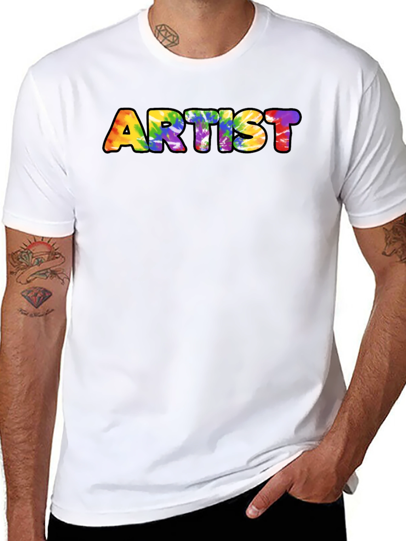 Black Artist Tie Dye Graphic Tee view 8