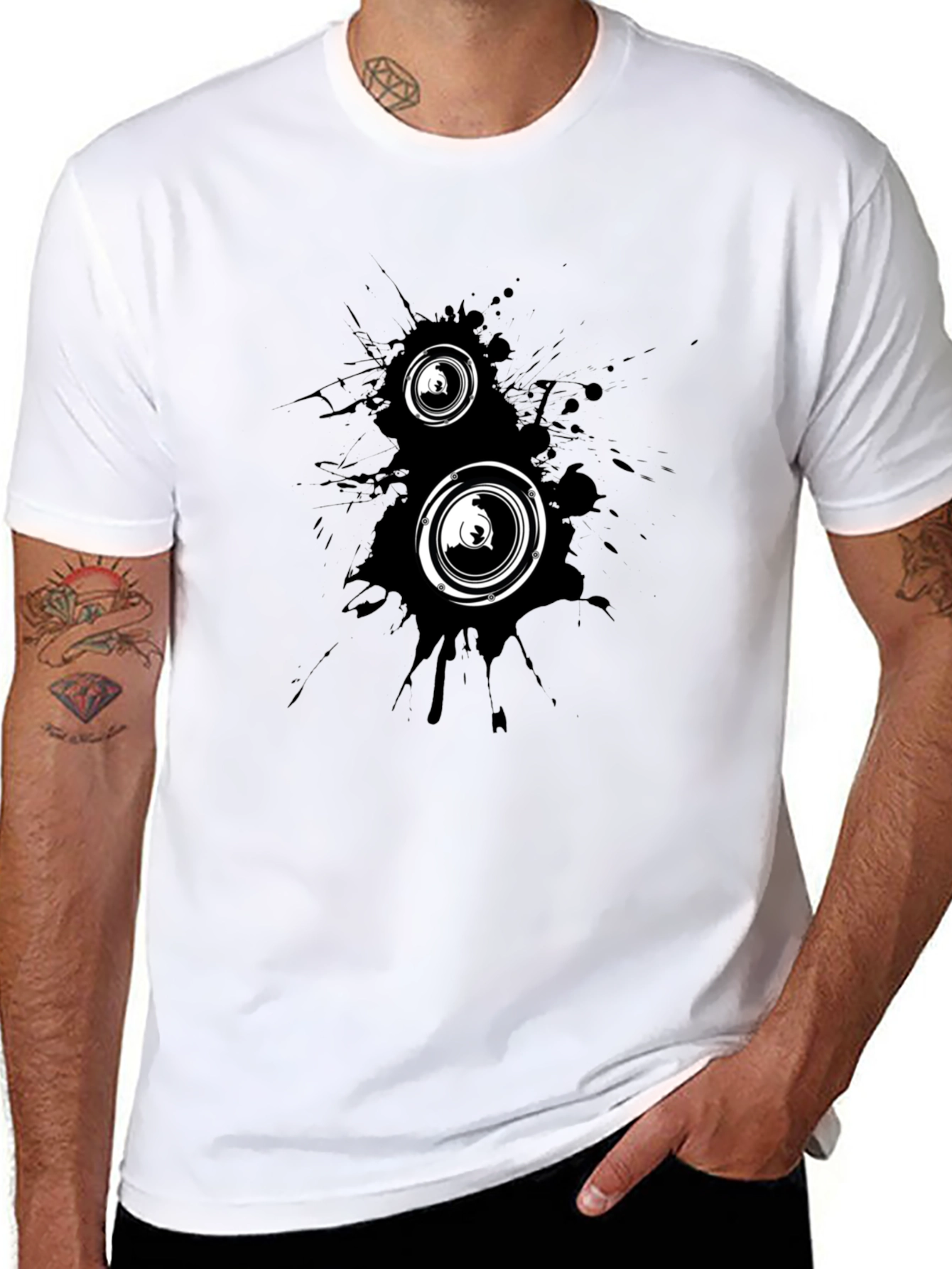 Black Black Graphic Tee - Speaker Design view 8