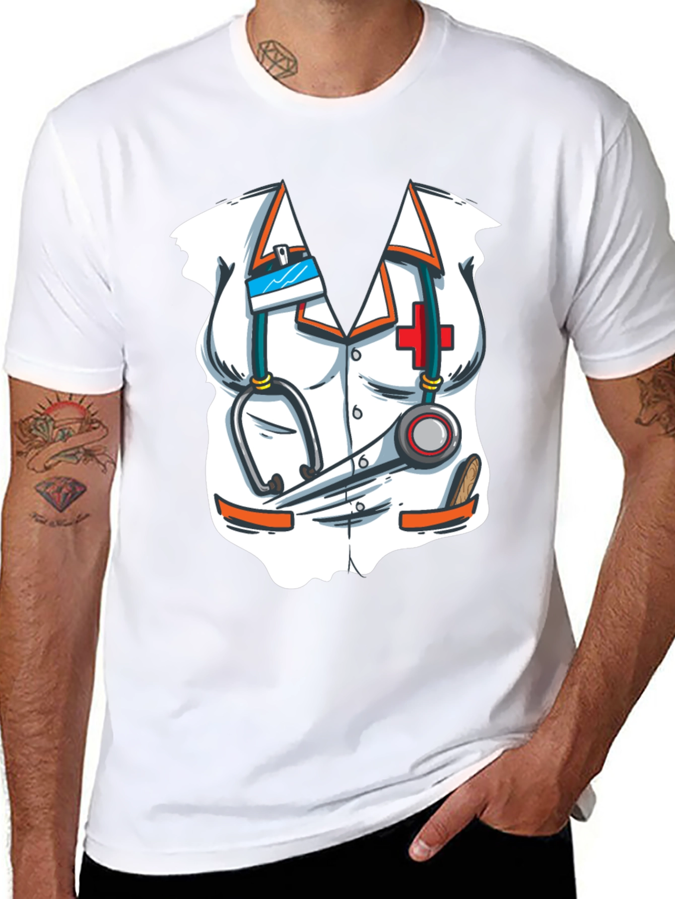 Black Nurse Costume T-Shirt - Novelty Graphic Tee view 8