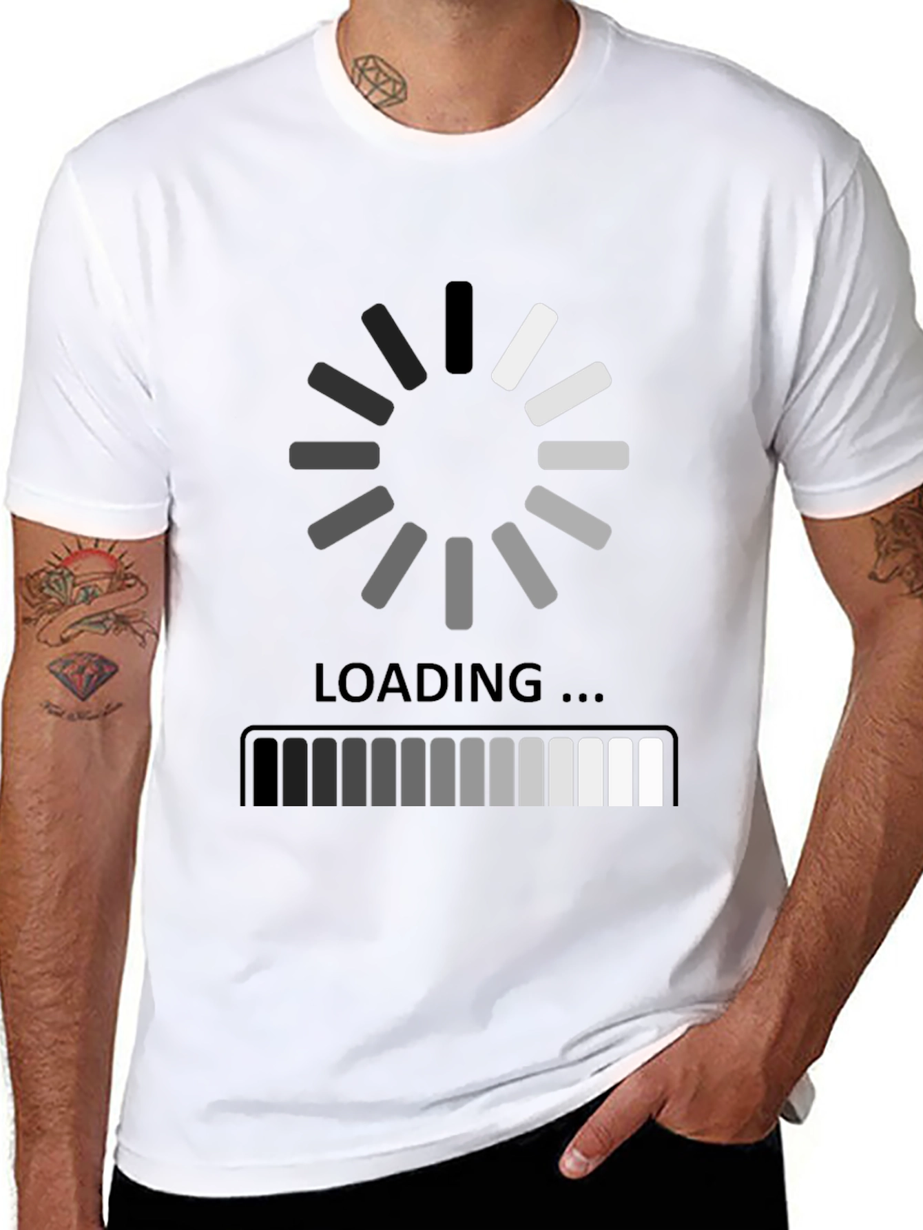 Black Loading Black Graphic Tee - Gamer Humor Shirt view 8