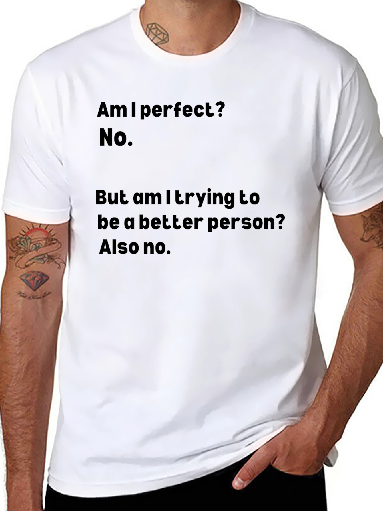 Black Funny T-Shirt - Am I Perfect? No. Humor Tee view 8