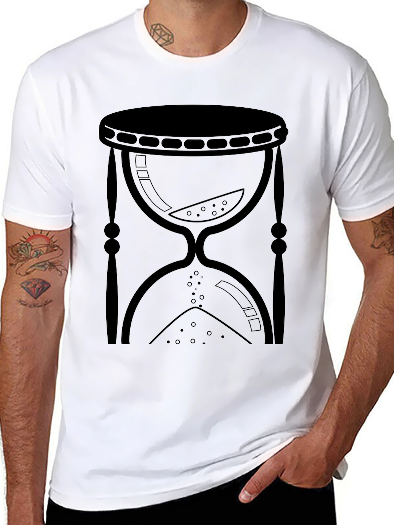 Black Hourglass Graphic Tee - Timeless Design view 8