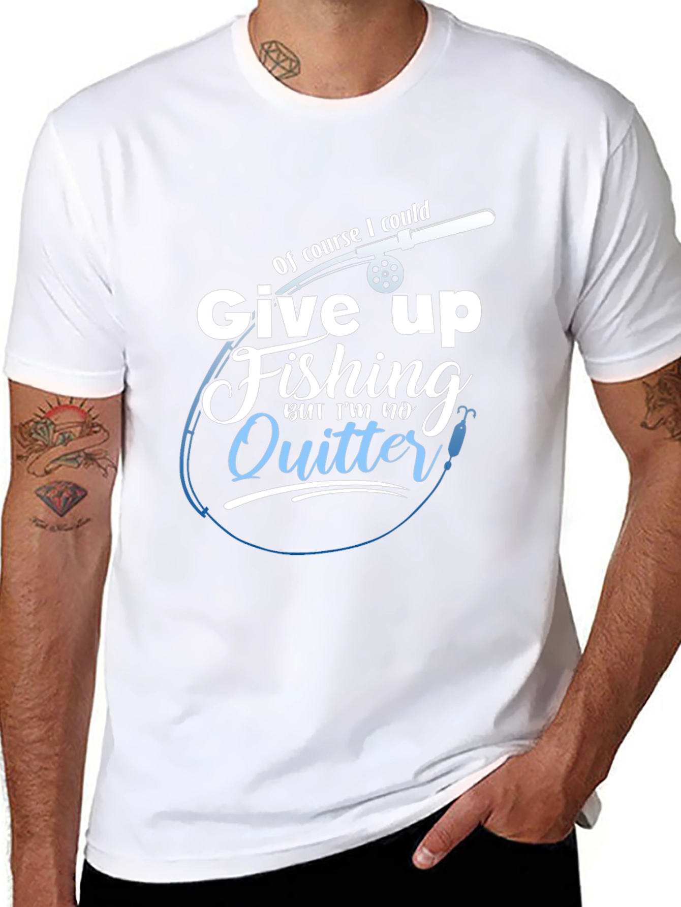 Black Fishing T-Shirt - I'm No Quitter view 8