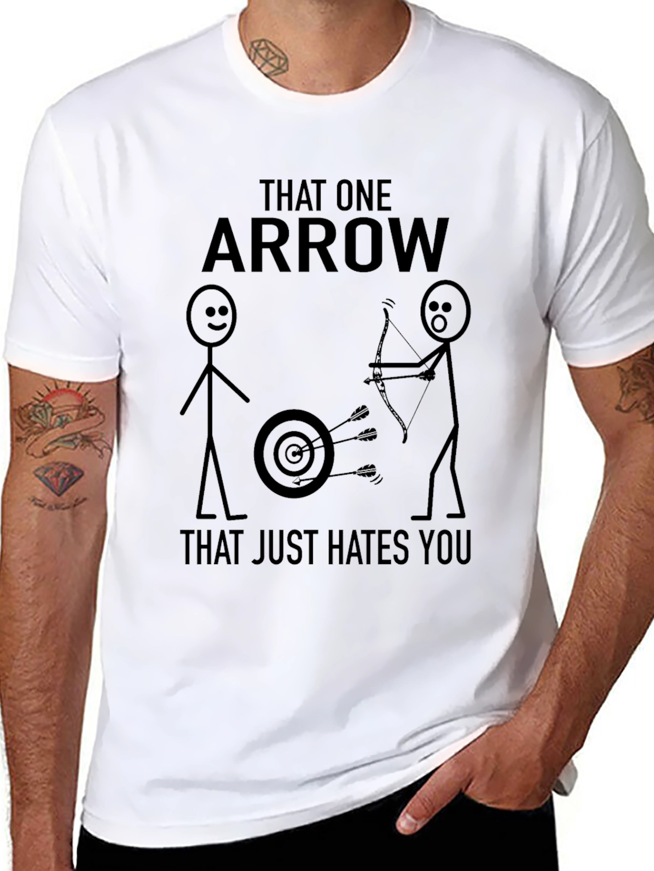 Black That One Arrow T-Shirt Funny Archery Tee view 8