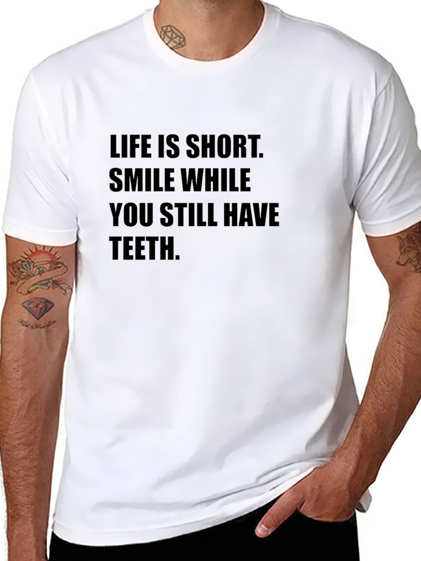 Black Life Is Short Smile T-Shirt view 8