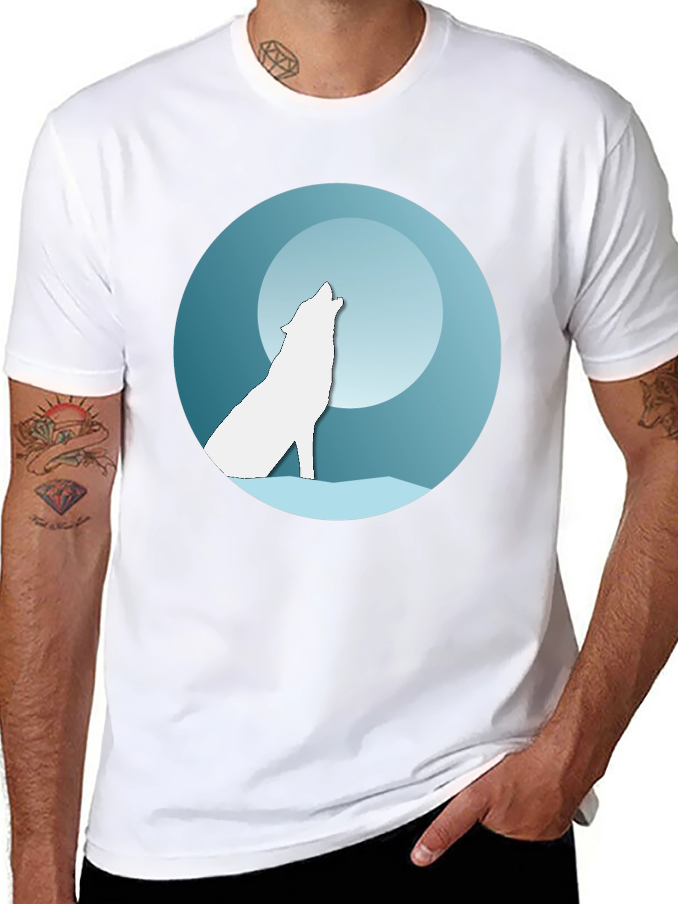 Black Wolf Moon Graphic Tee - Black T-Shirt view 8