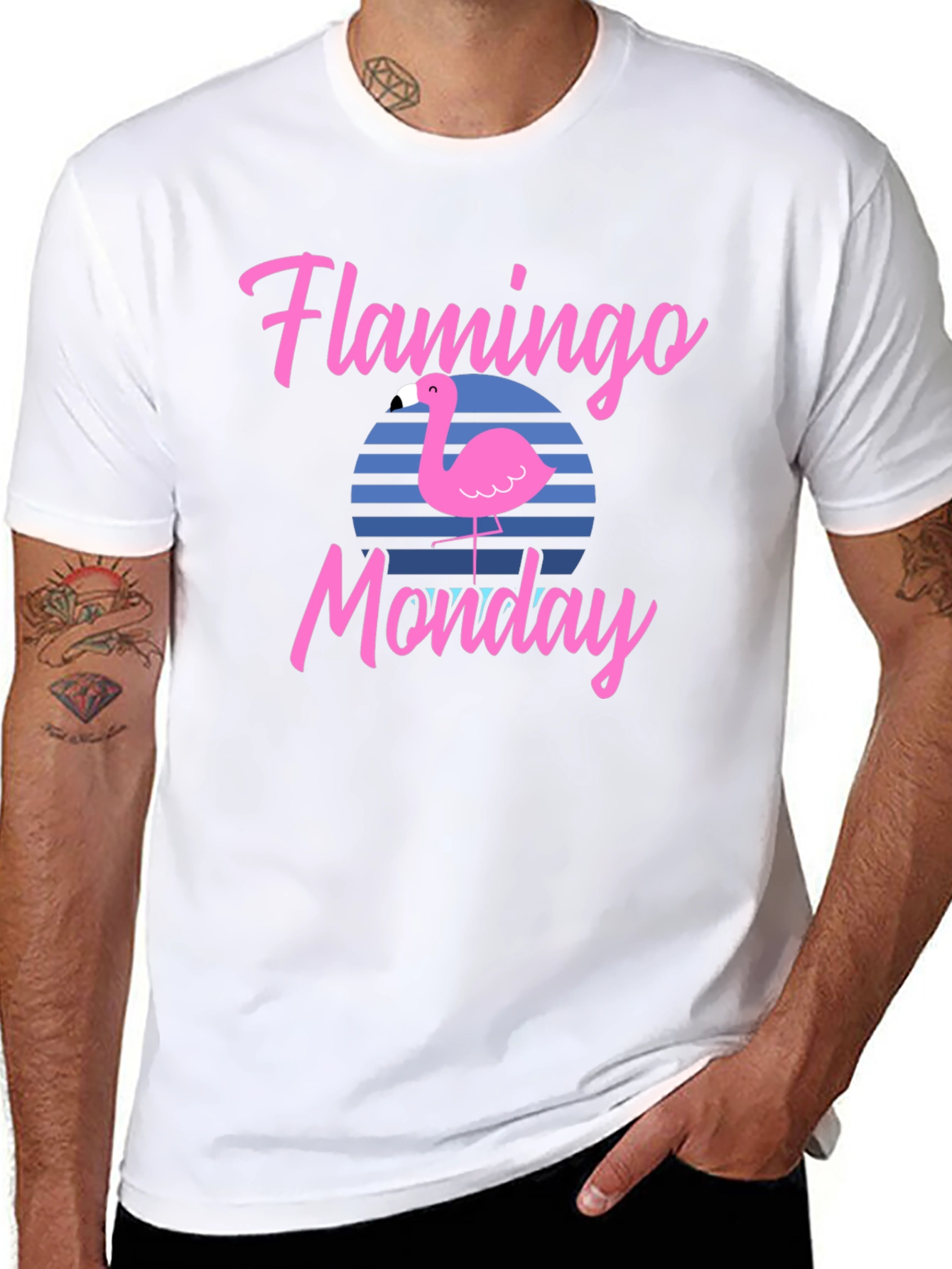 Black Flamingo Monday Graphic Tee view 8