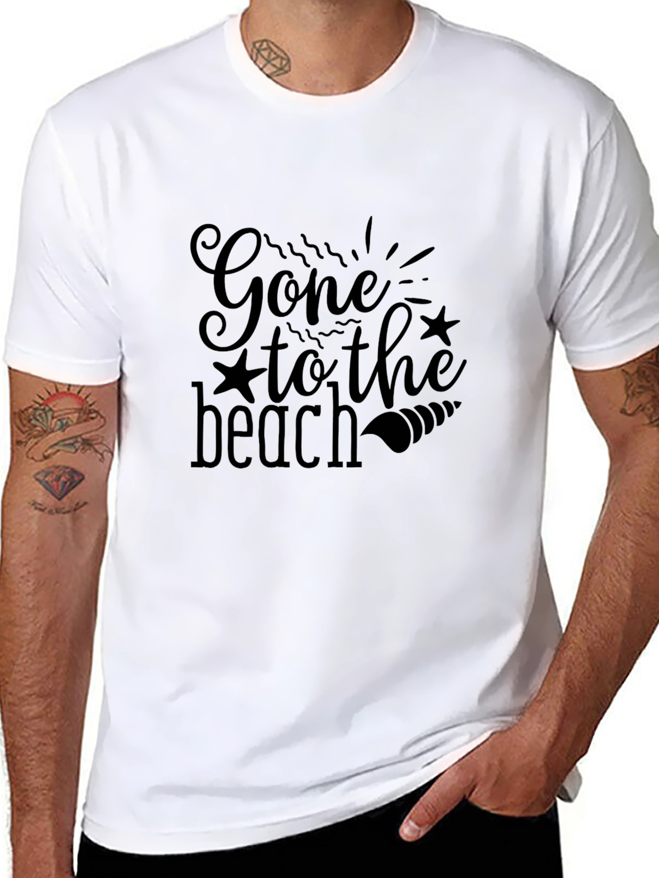 Black Gone to the Beach Black Graphic Tee view 8