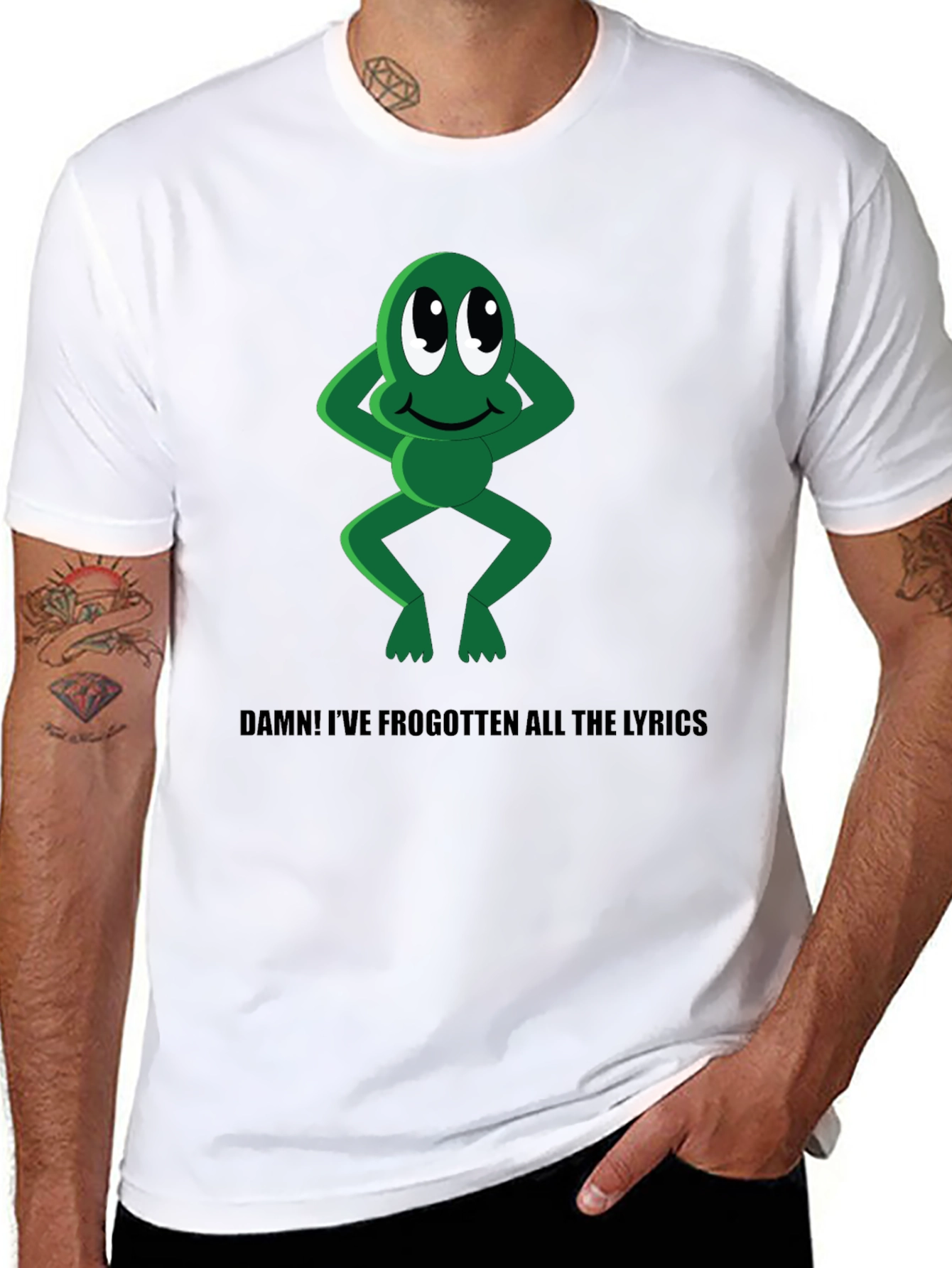 Black Funny Frog T-Shirt - Forgotten Lyrics Tee view 8