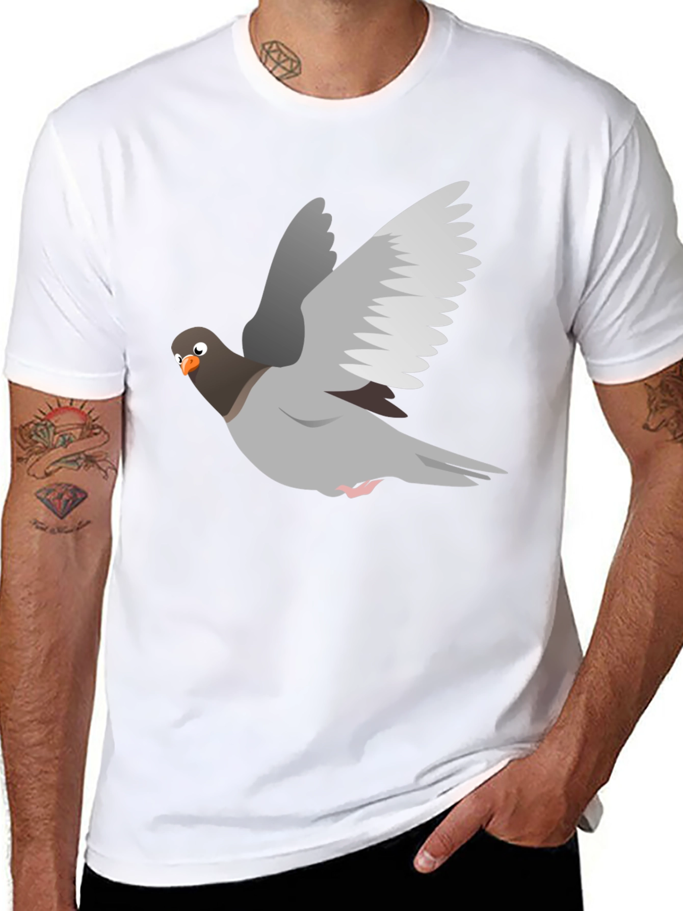 Black Pigeon Graphic Tee - Soft Cotton Blend view 8