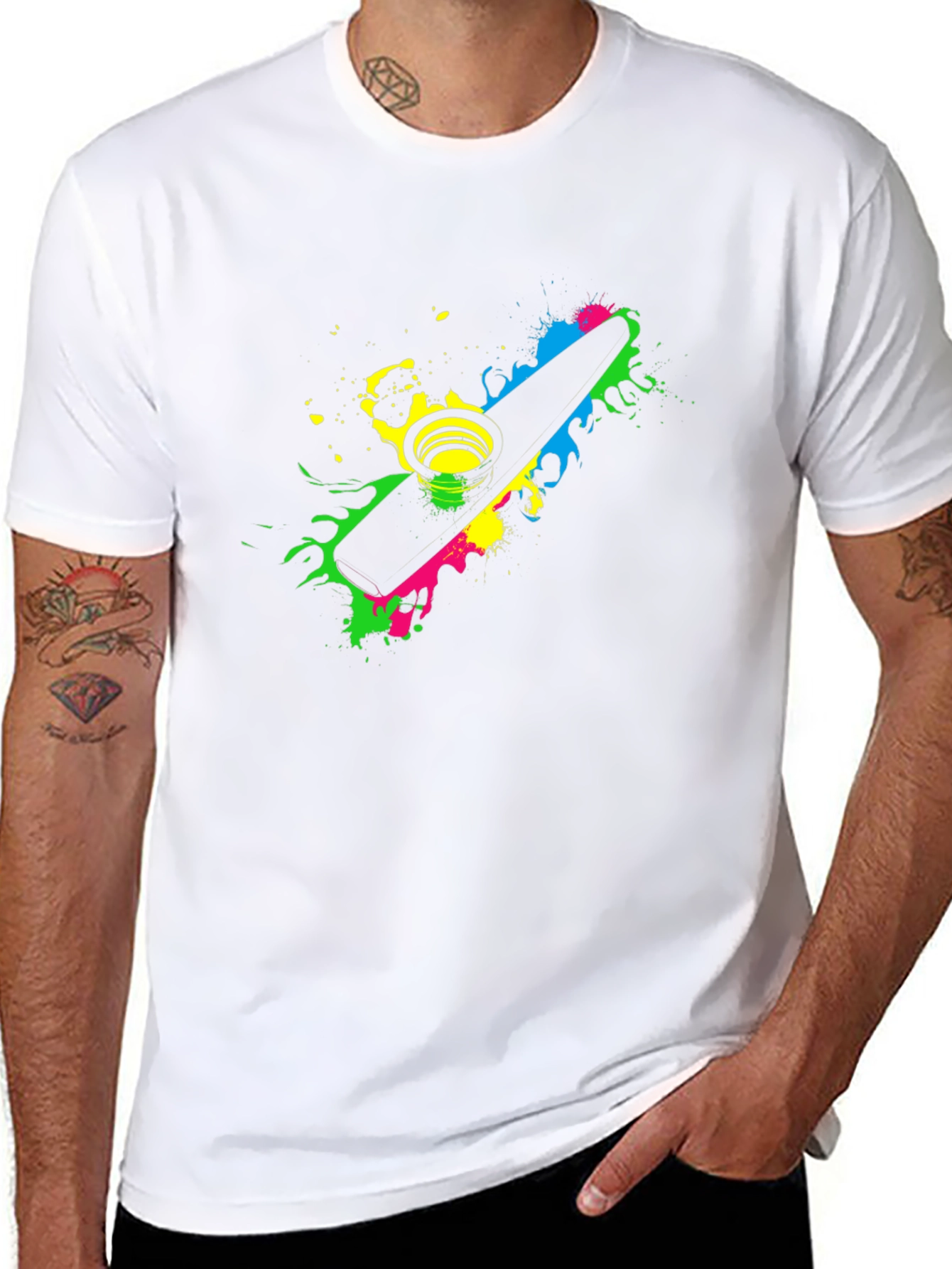 Black Kazoo Splatter Graphic T-Shirt - Music Lover Tee view 8