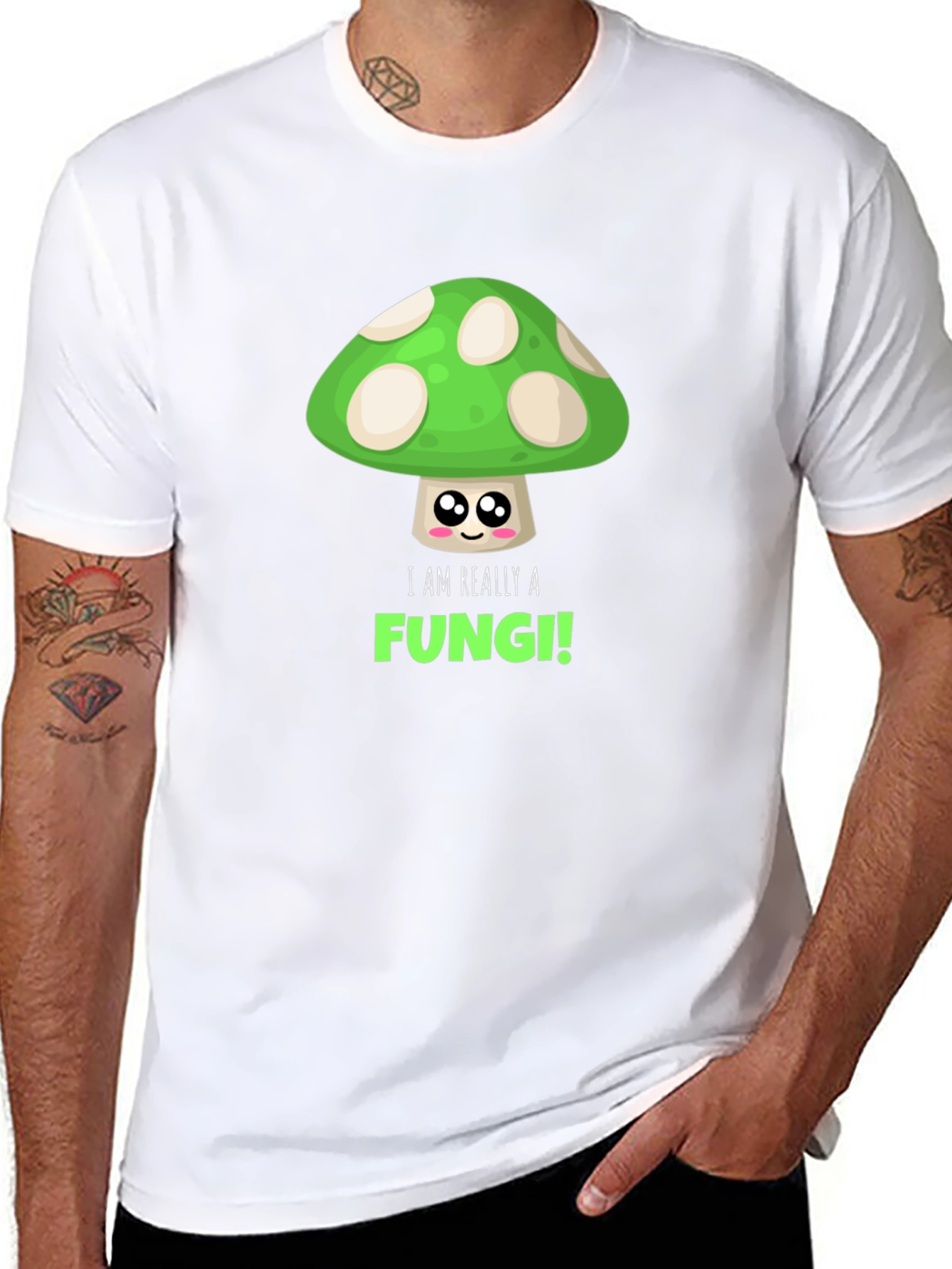 Black Funny Fungi T-Shirt -  Cute Mushroom Design view 8