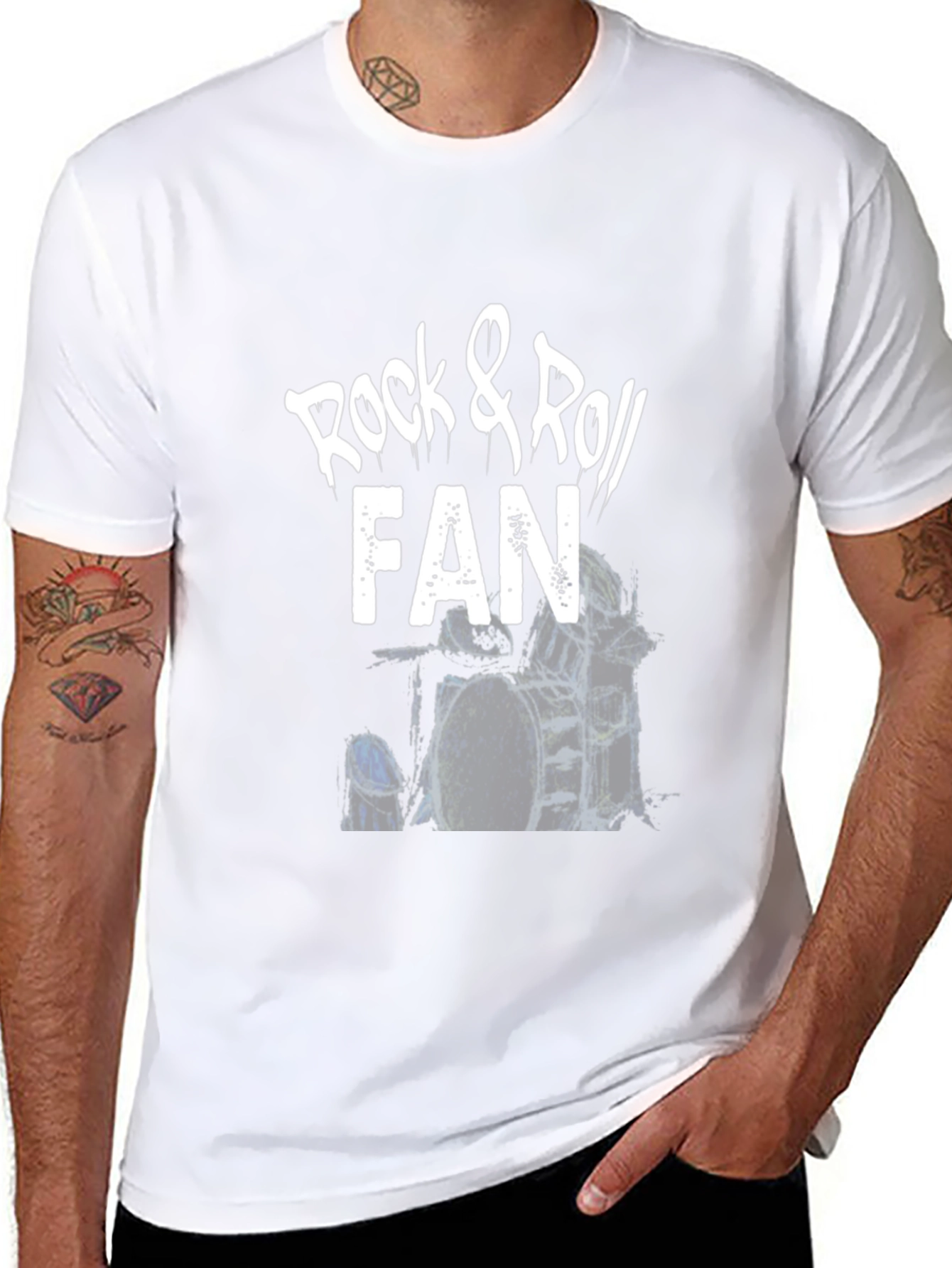 Black Rock & Roll Fan T-Shirt - Cool Music Tee view 8