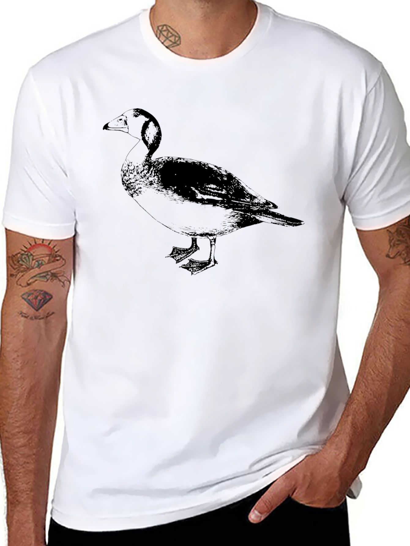 Black Black Goose Graphic Tee - Classic Crew Neck T-Shirt view 8