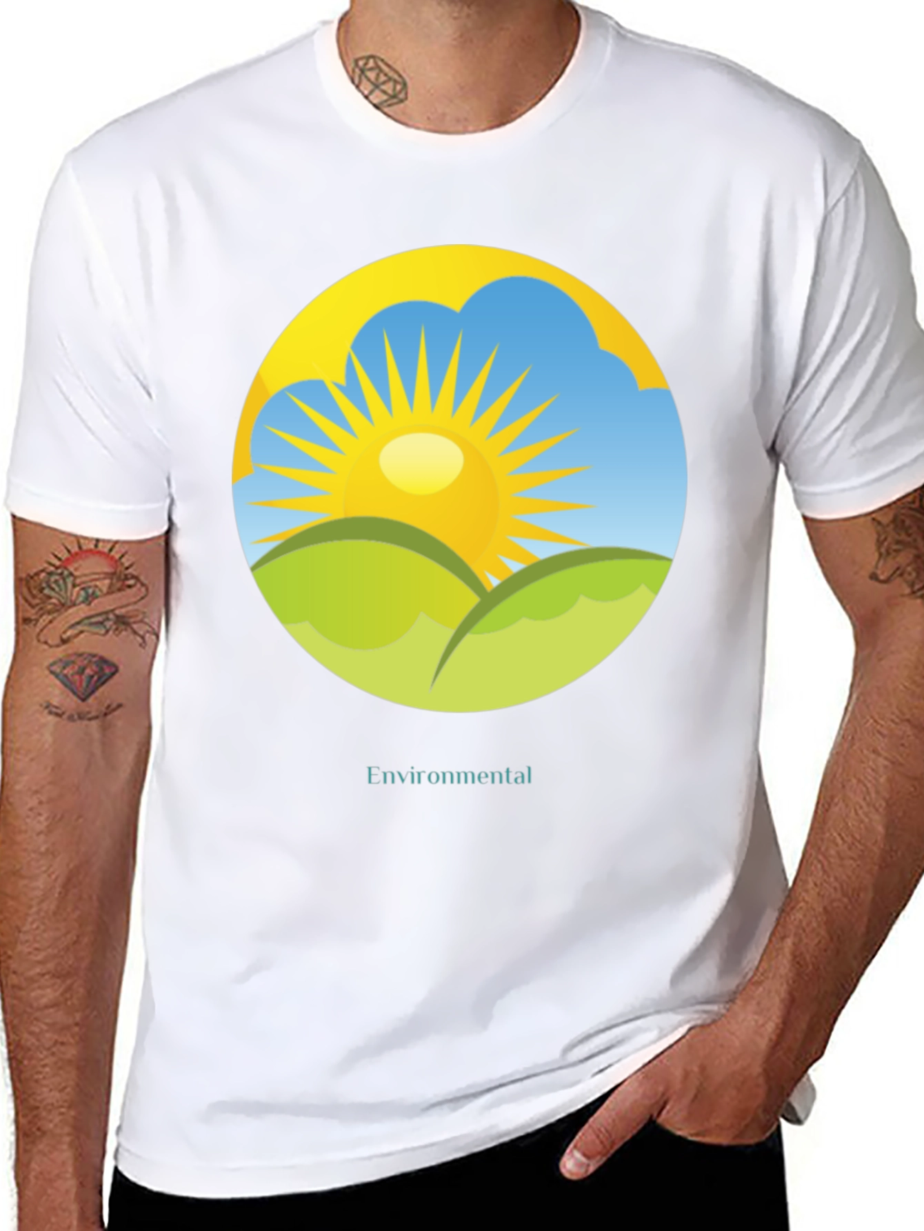 Black Environmental Graphic Tee -  Nature Inspired Design view 8
